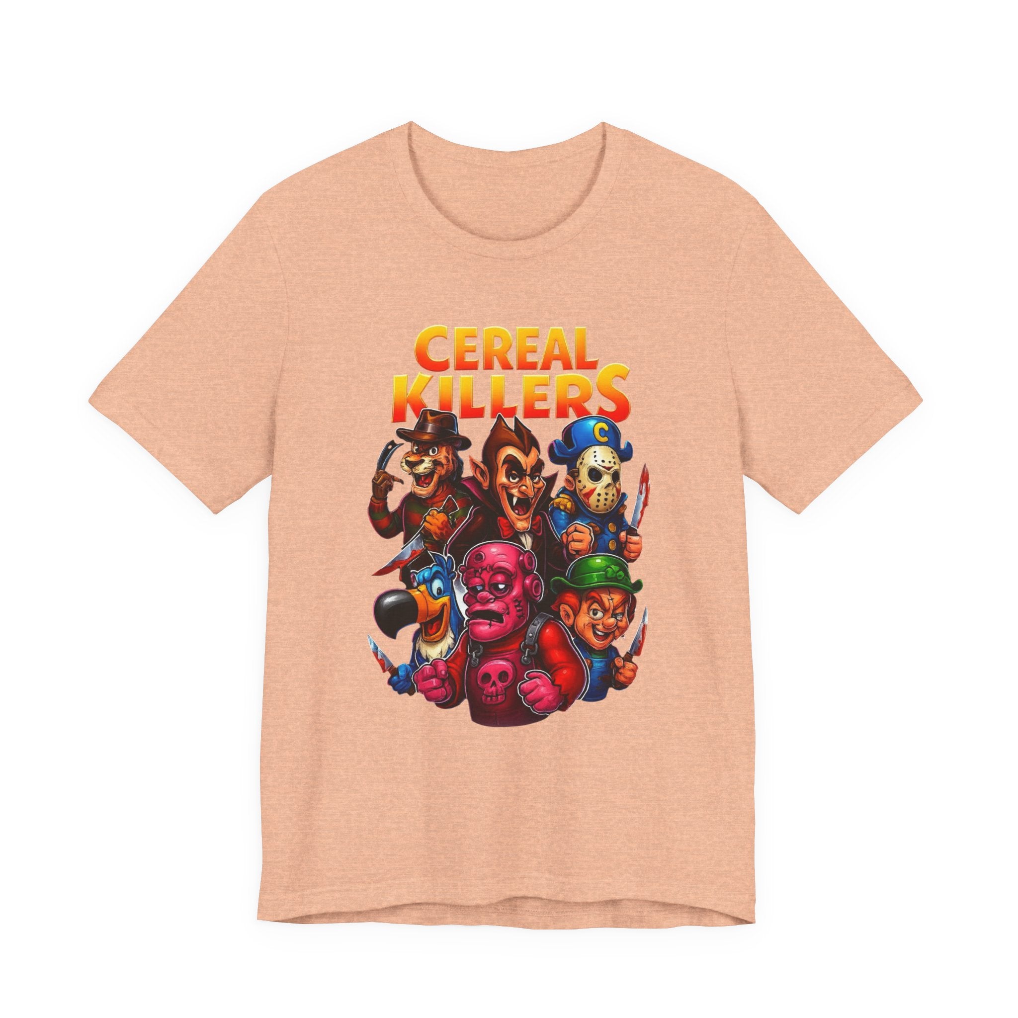 Cereal Killers Parody Horror Cartoon T-Shirt | Funny Cereal Villains Graphic Tee
