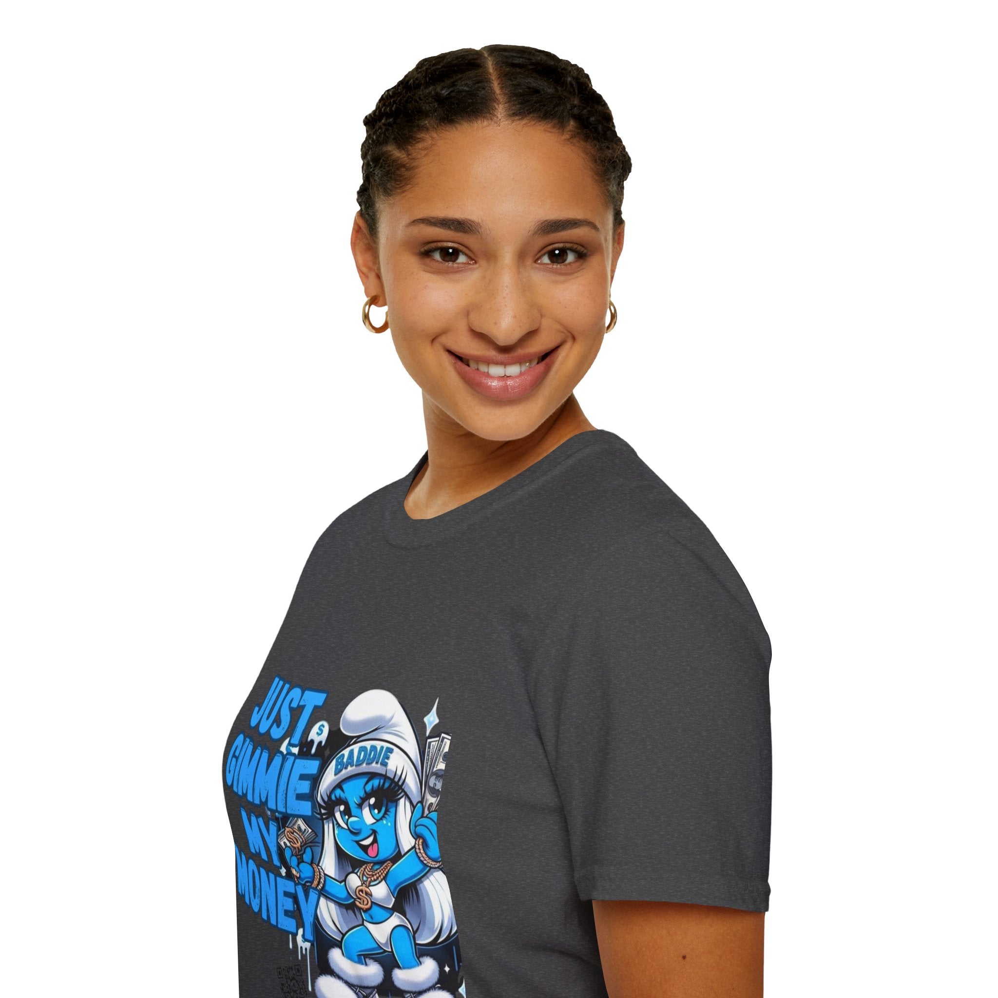 Just Gimmie My Money T-Shirt — Cute Blue Character Graphic Tee