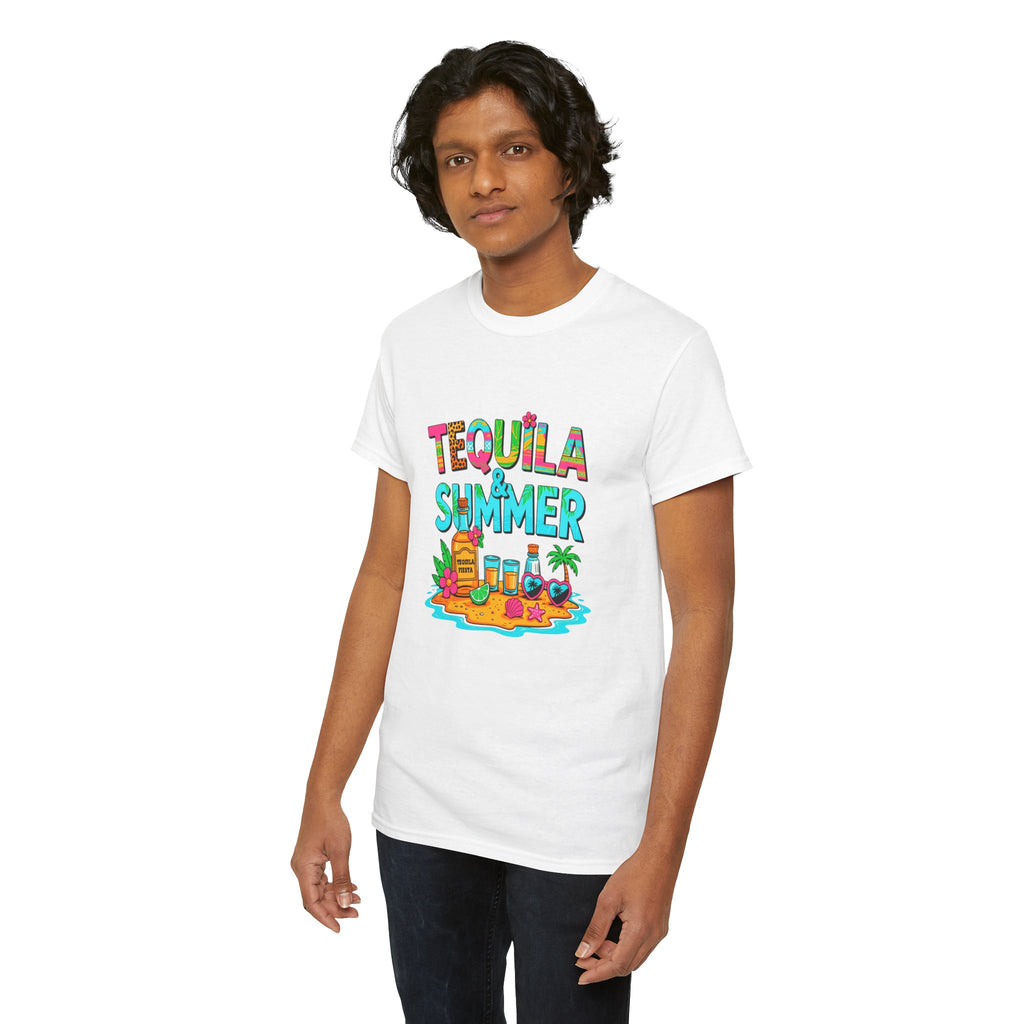 Tequila Summer Tee – Tropical Beach Cocktail Graphic T-Shirt