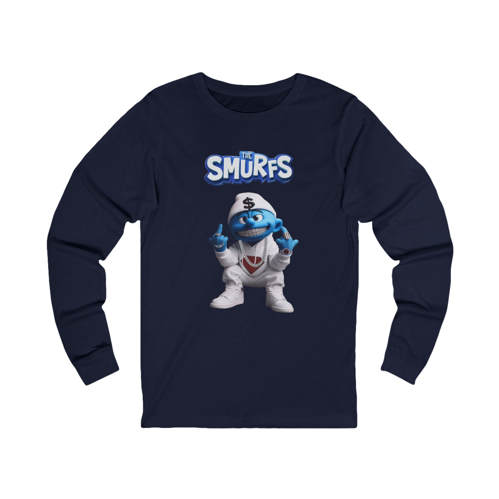 Hood Smurf Long Sleeve Tee — Hooded Smurf Graphic Shirt