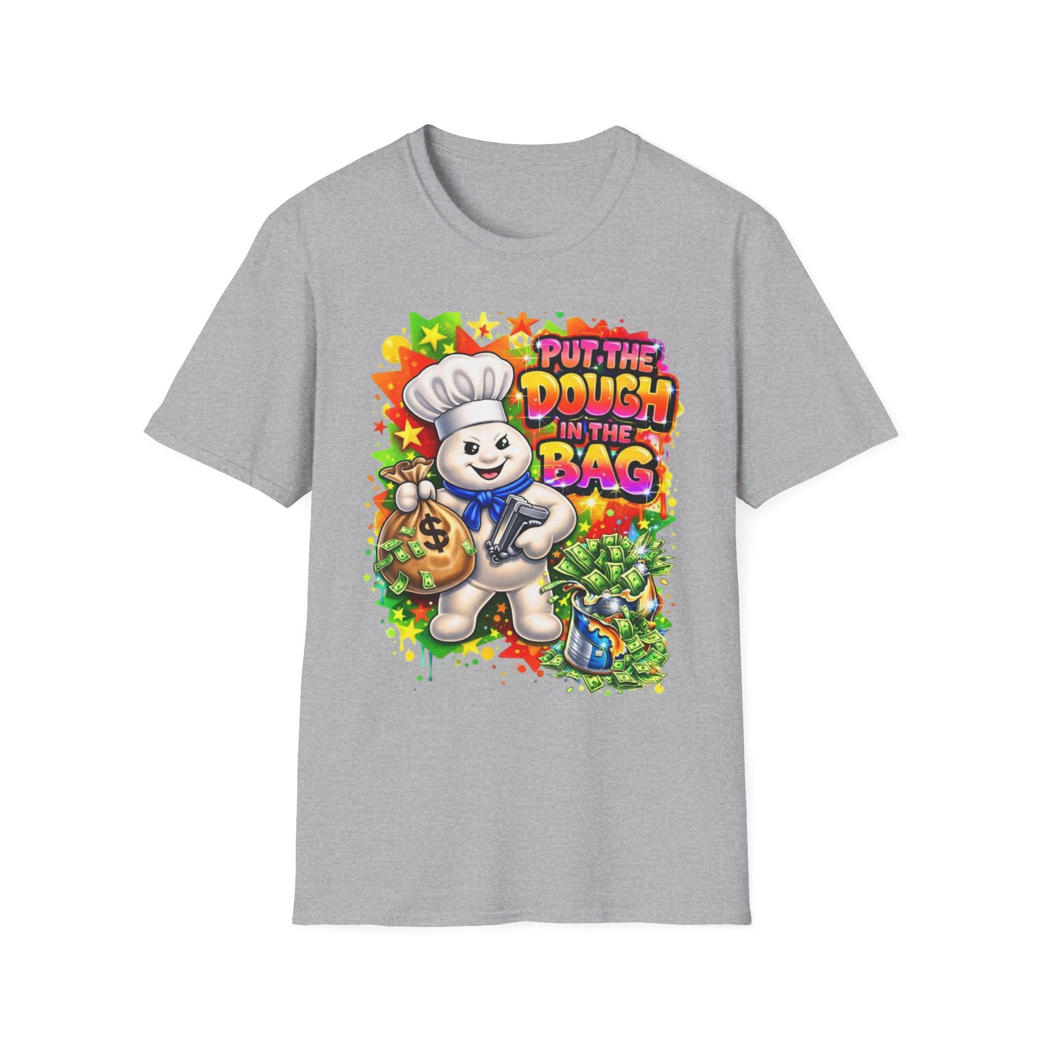 Put the Dough in the Bag T-Shirt — Cute Chef Character Money Graphic Tee