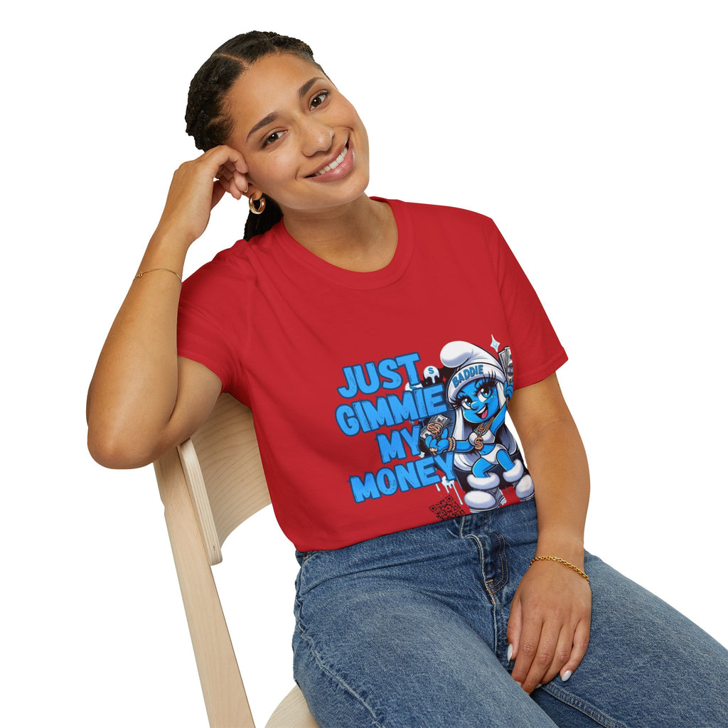 Just Gimmie My Money T-Shirt — Cute Blue Character Graphic Tee