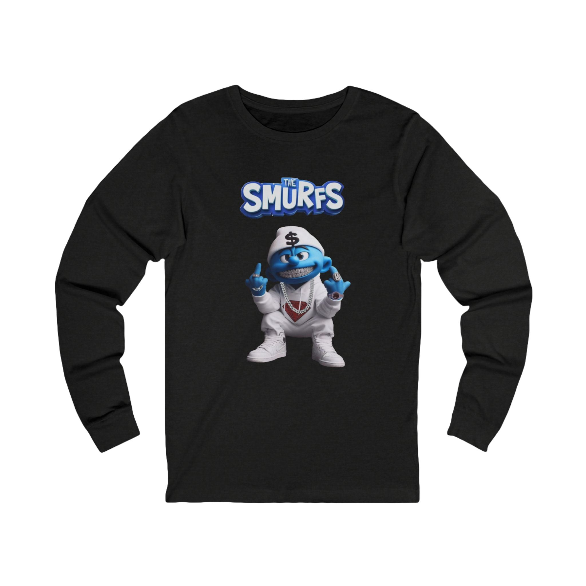Hood Smurf Long Sleeve Tee — Hooded Smurf Graphic Shirt