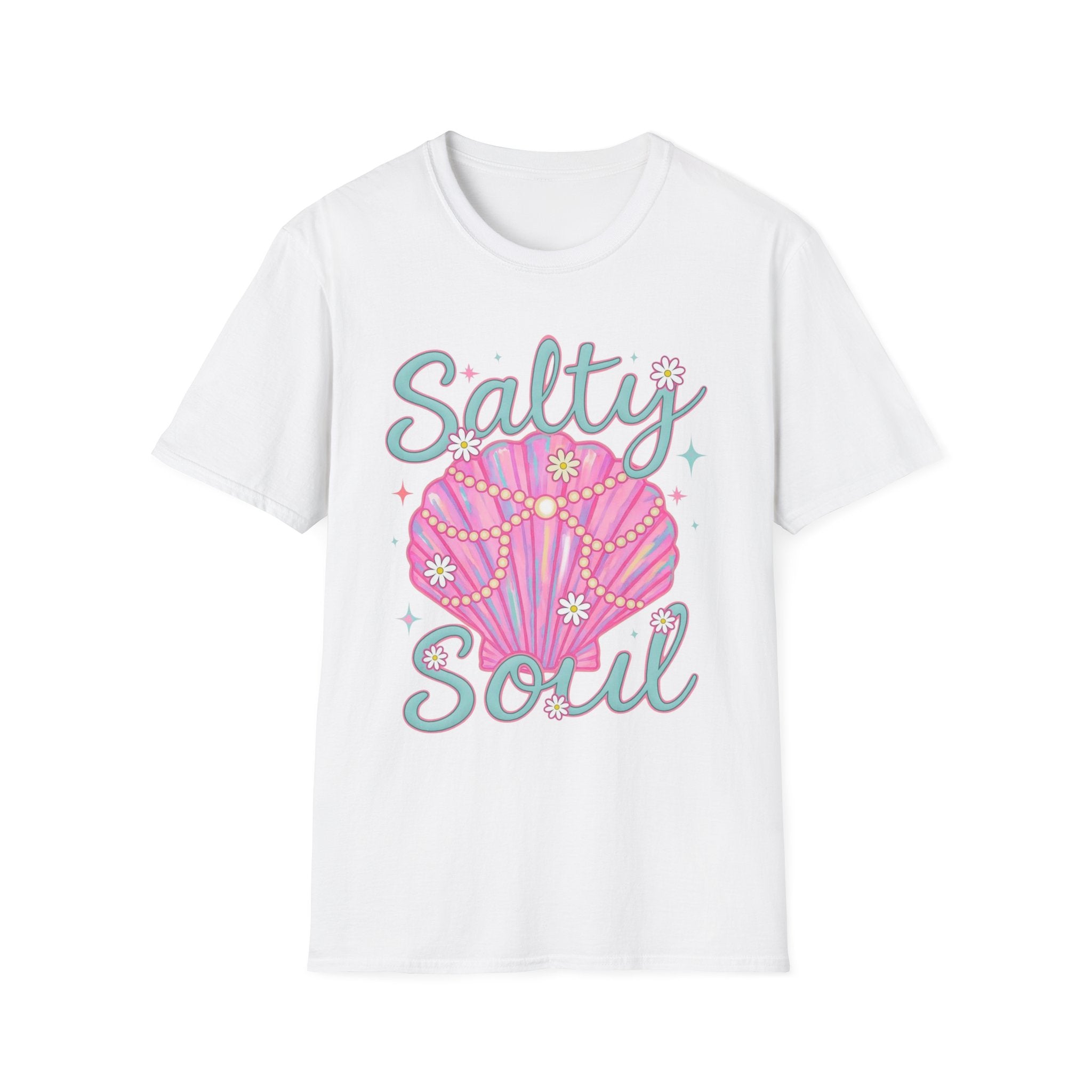 Salty Soul T-Shirt — Pink Seashell Beach Tee
