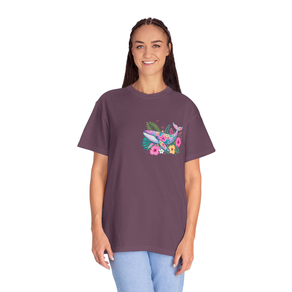 Miami Beach Club T‑Shirt — Retro Flamingo Tropical Floral Graphic Tee