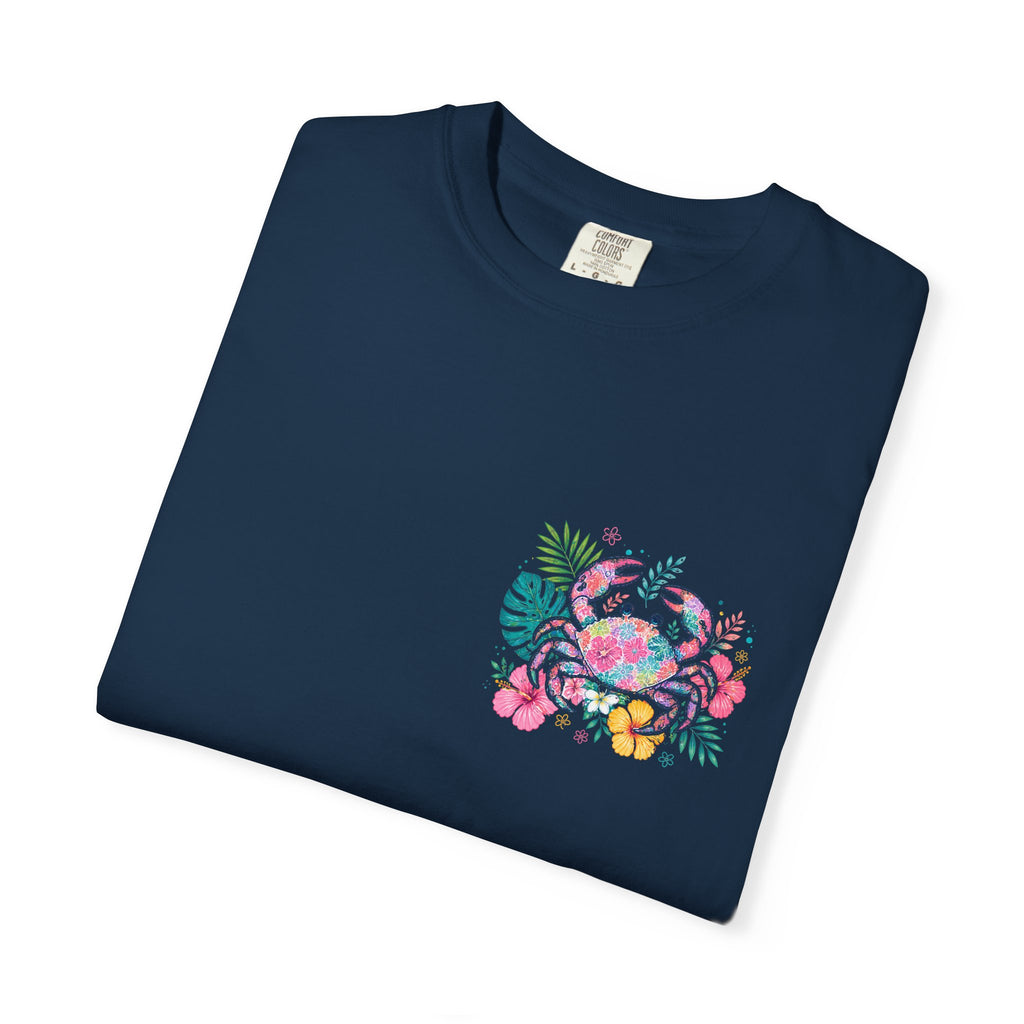 T-Shirt — "Sun Sand" Tropical Palm Floral Graphic Tee