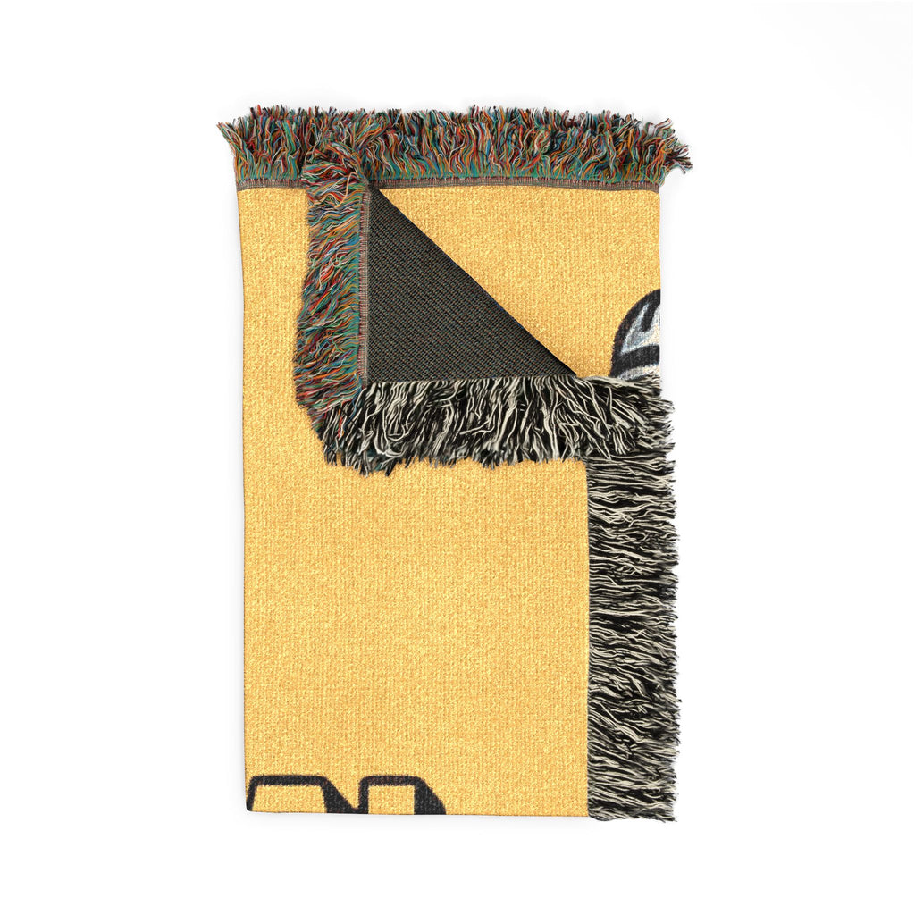 The Lyrical Lounge Woven Blanket — Retro Microphone Music Throw
