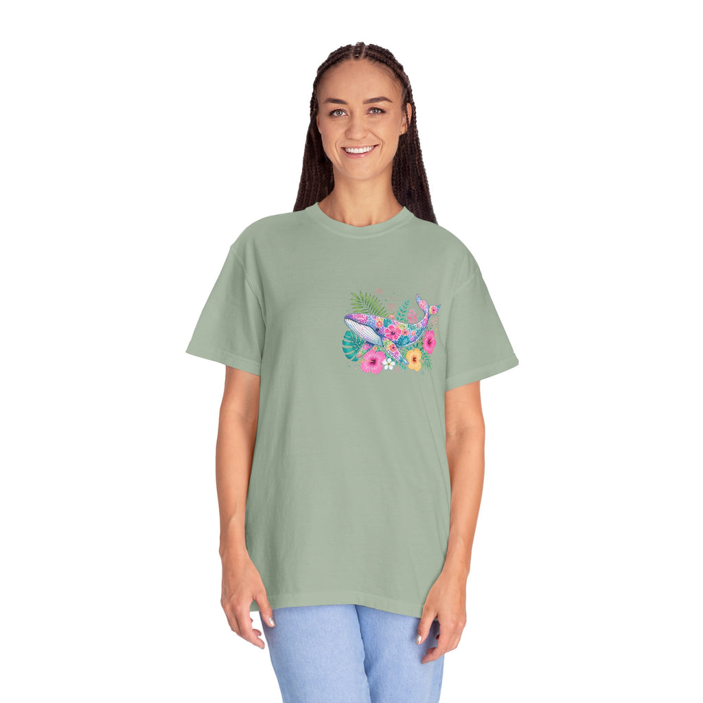 Miami Beach Club T‑Shirt — Retro Flamingo Tropical Floral Graphic Tee