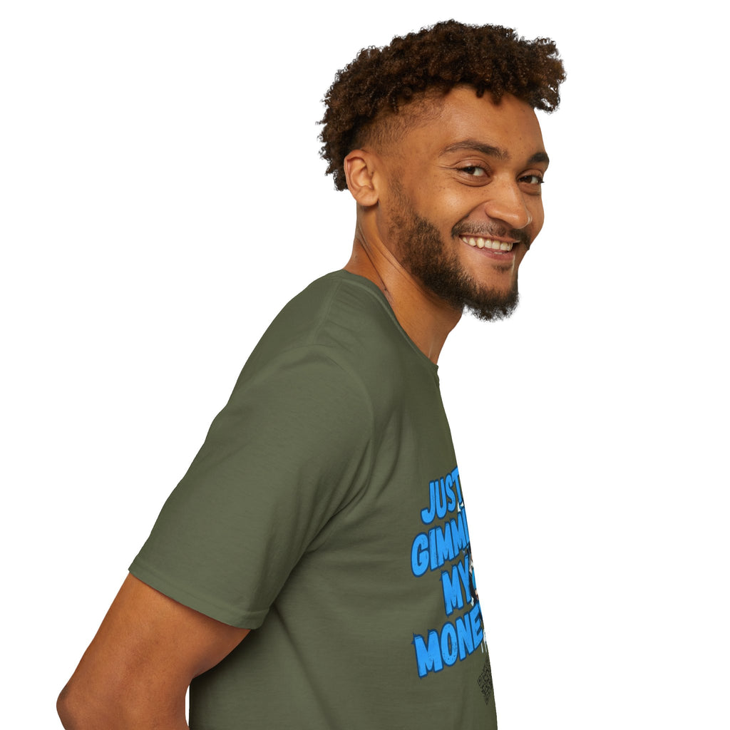 Just Gimmie My Money T-Shirt — Cute Blue Character Graphic Tee