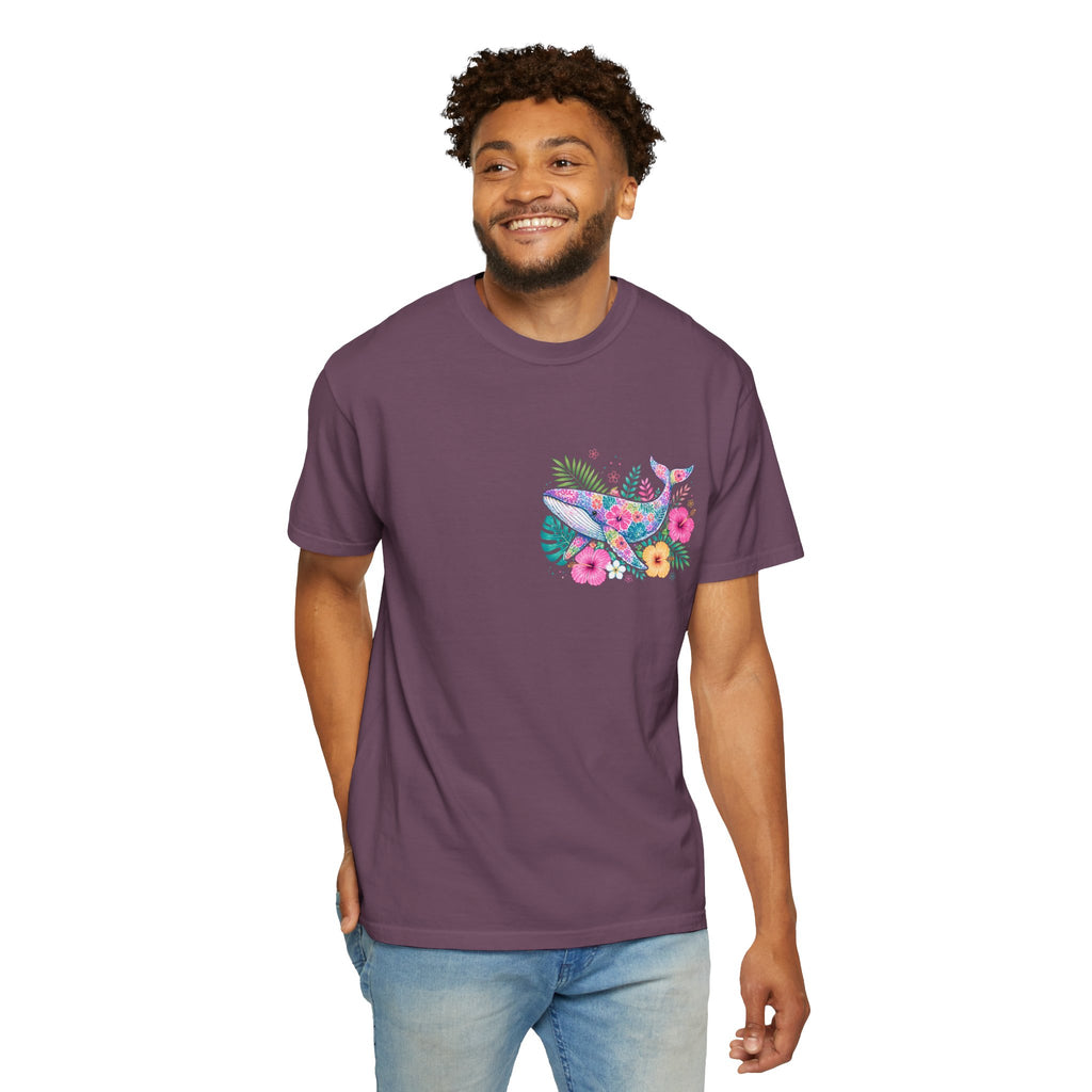 Miami Beach Club T‑Shirt — Retro Flamingo Tropical Floral Graphic Tee