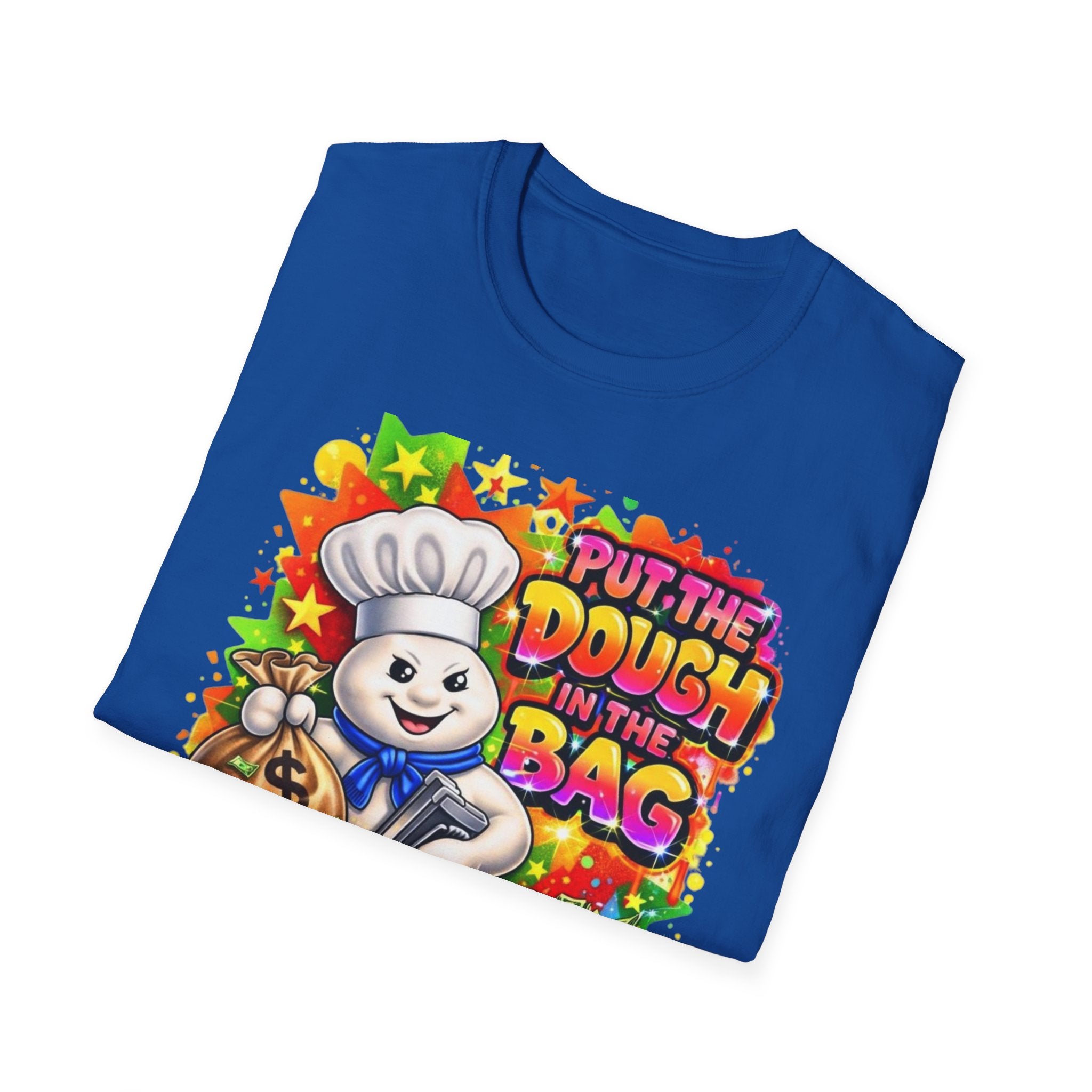 Put the Dough in the Bag T-Shirt — Cute Chef Character Money Graphic Tee