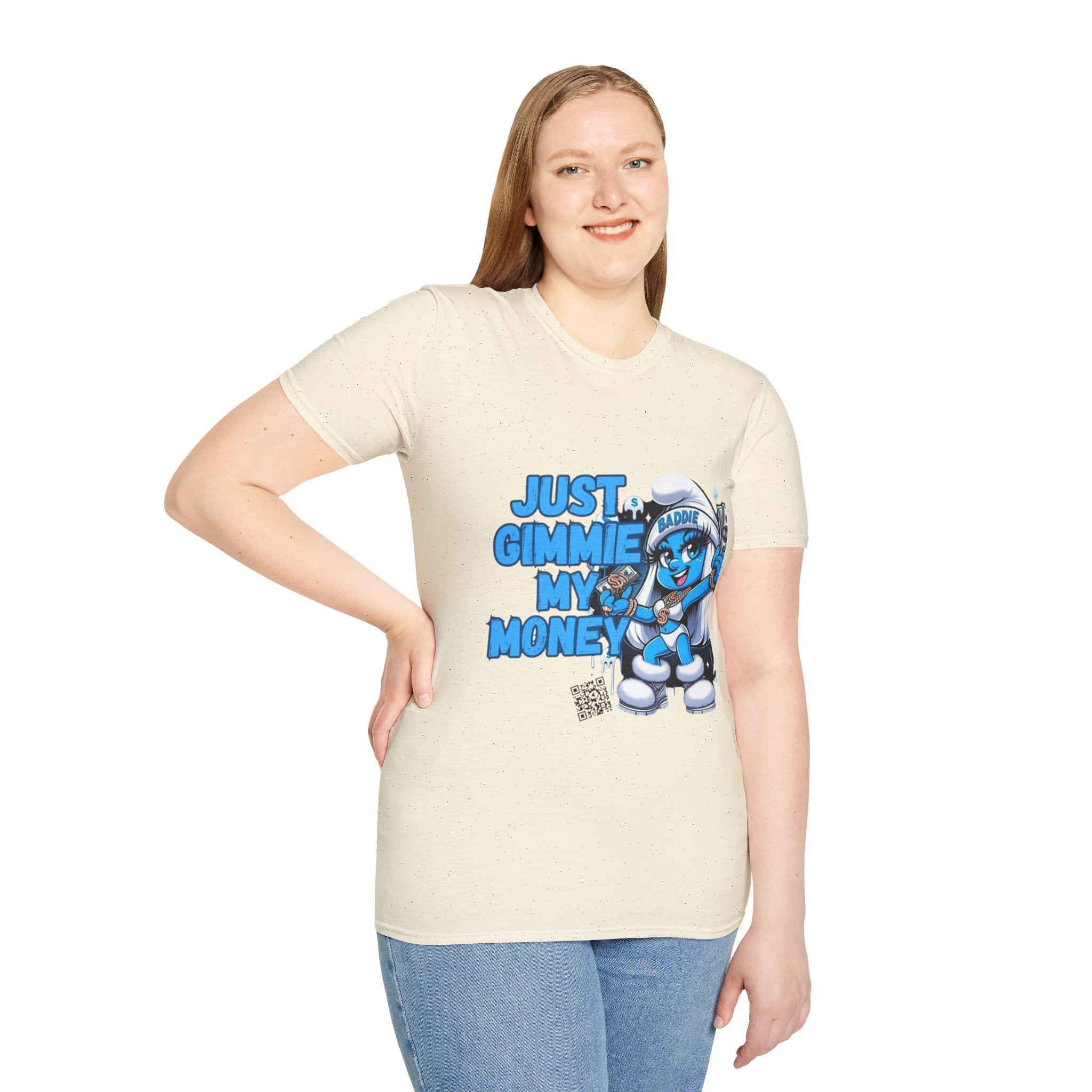 Just Gimmie My Money T-Shirt — Cute Blue Character Graphic Tee