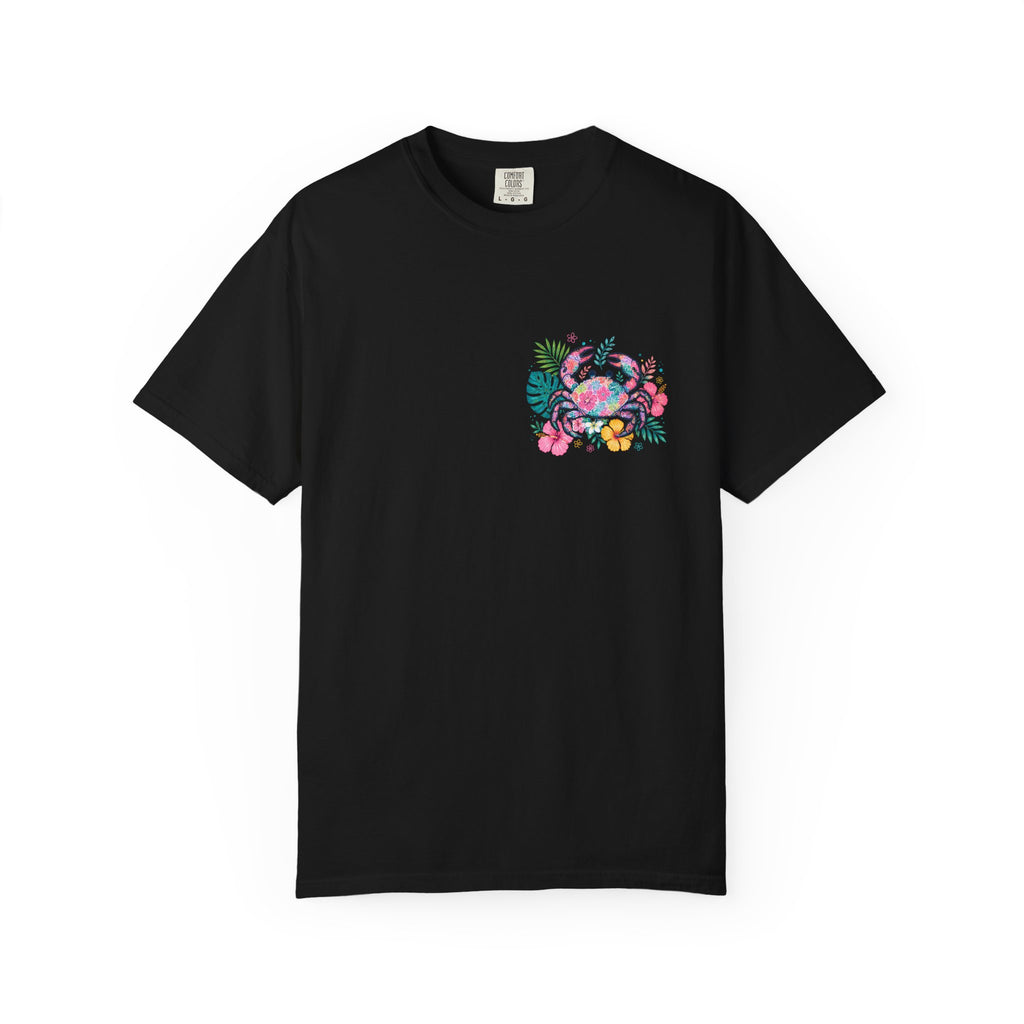 T-Shirt — "Sun Sand" Tropical Palm Floral Graphic Tee