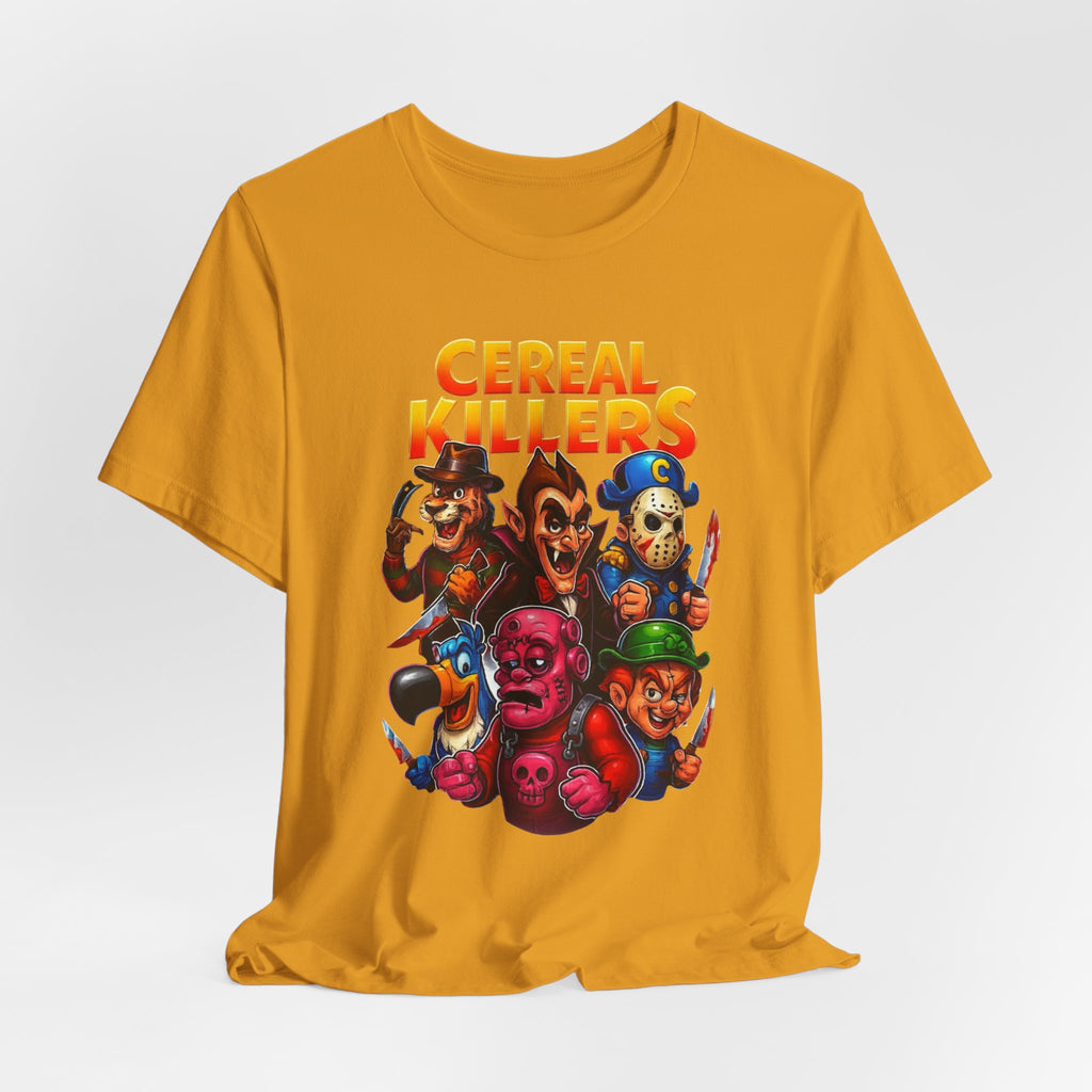 Cereal Killers Parody Horror Cartoon T-Shirt | Funny Cereal Villains Graphic Tee