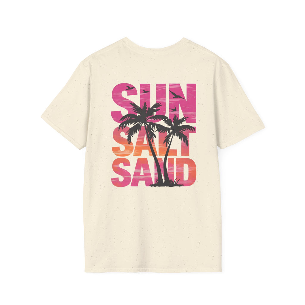 Salty Soul Beach T-Shirt — Sun, Palm Trees & Waves Graphic Tee