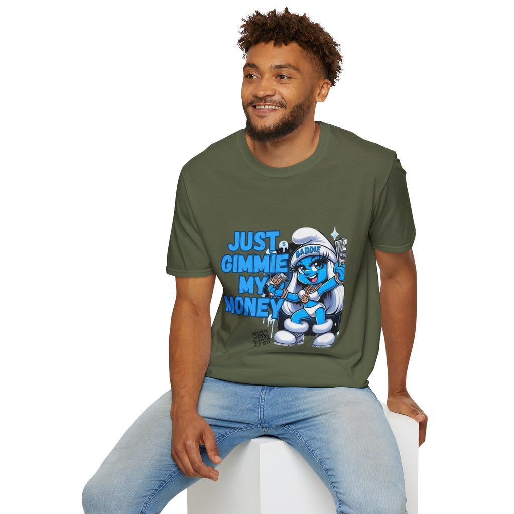 Just Gimmie My Money T-Shirt — Cute Blue Character Graphic Tee