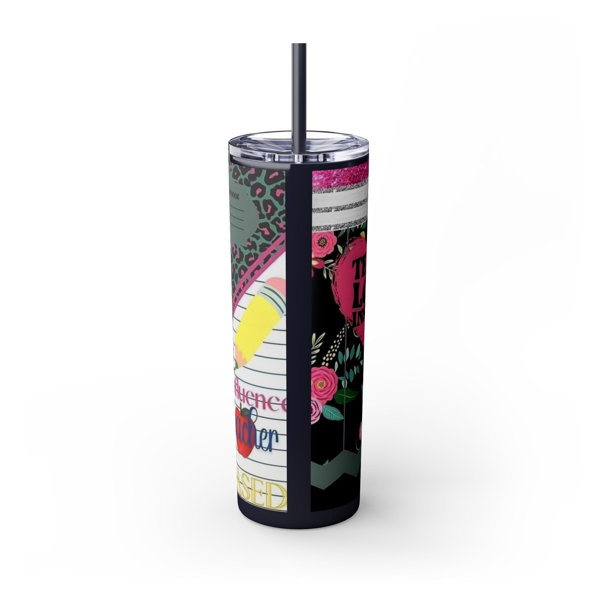 Teacher Skinny Tumbler with Straw — 20oz