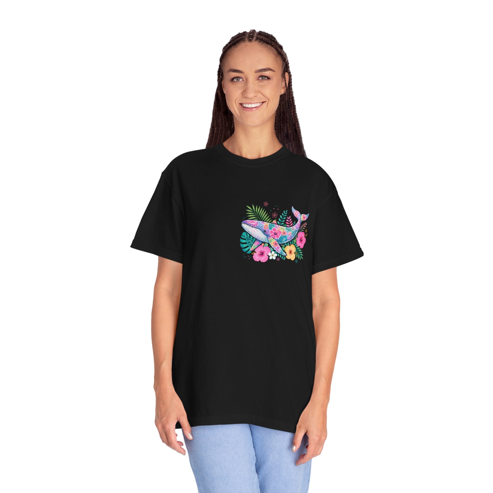 Miami Beach Club T‑Shirt — Retro Flamingo Tropical Floral Graphic Tee