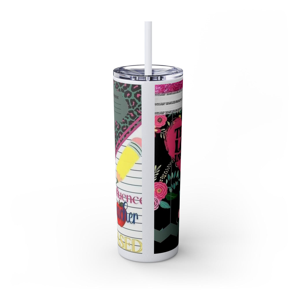 Teacher Skinny Tumbler with Straw — 20oz