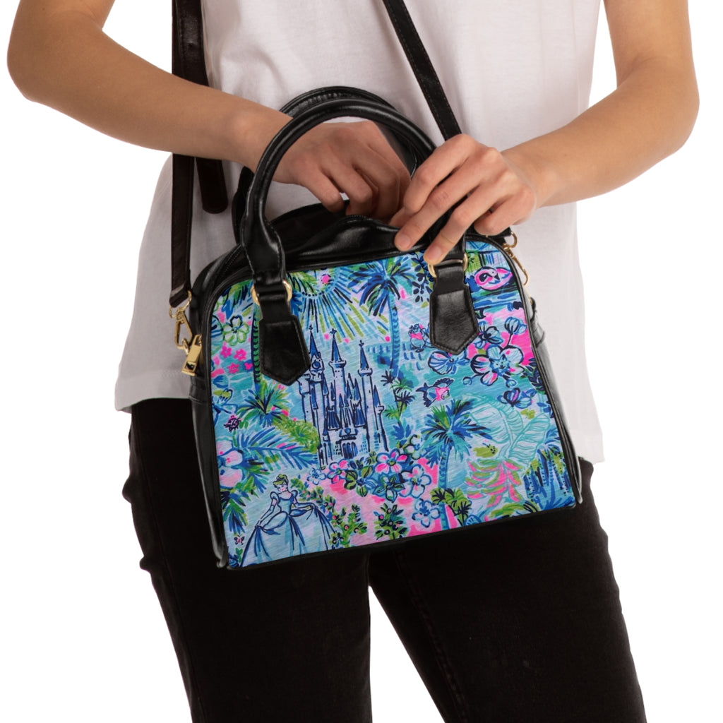 Tropical Castle Shoulder Handbag — Floral Palm Resort Print