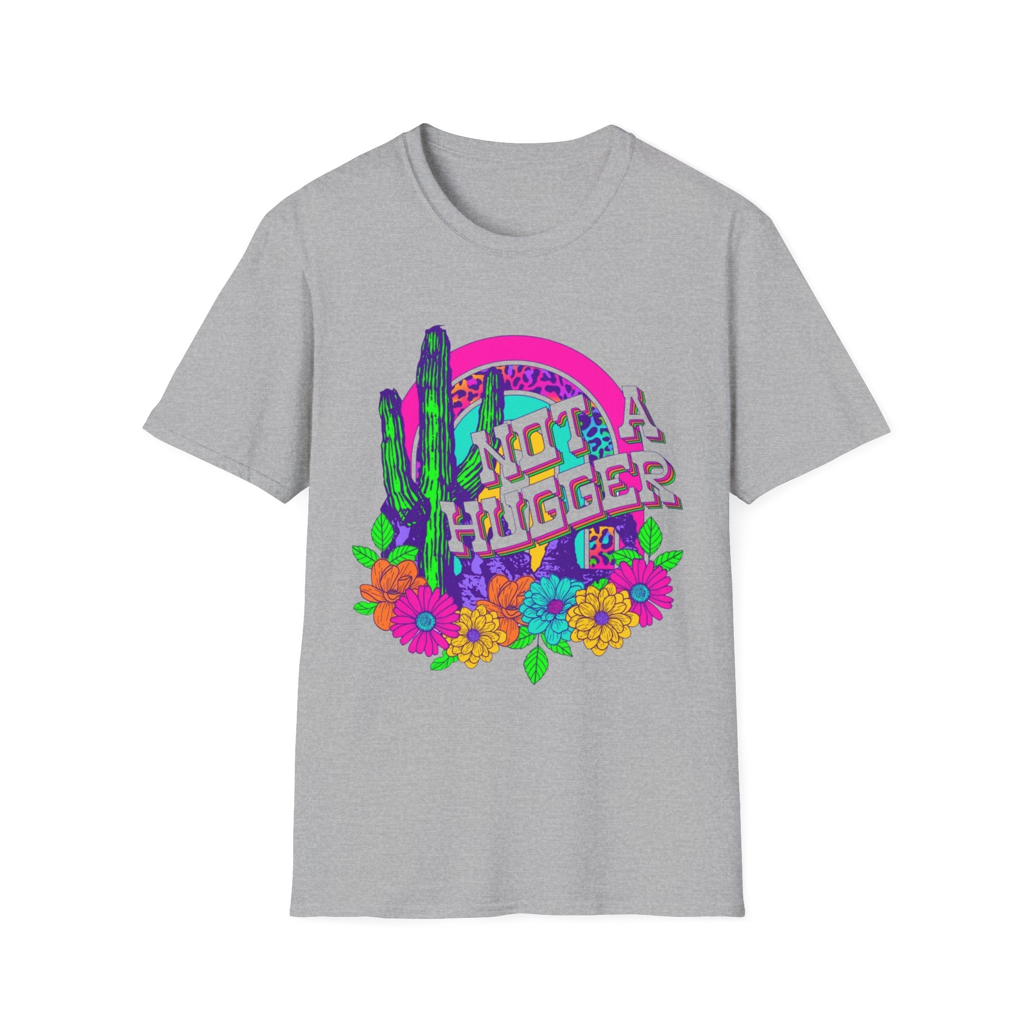 Not A Hugger Cactus T-Shirt — Retro Floral Desert Graphic Tee
