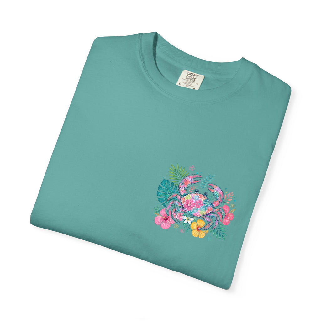 T-Shirt — "Sun Sand" Tropical Palm Floral Graphic Tee