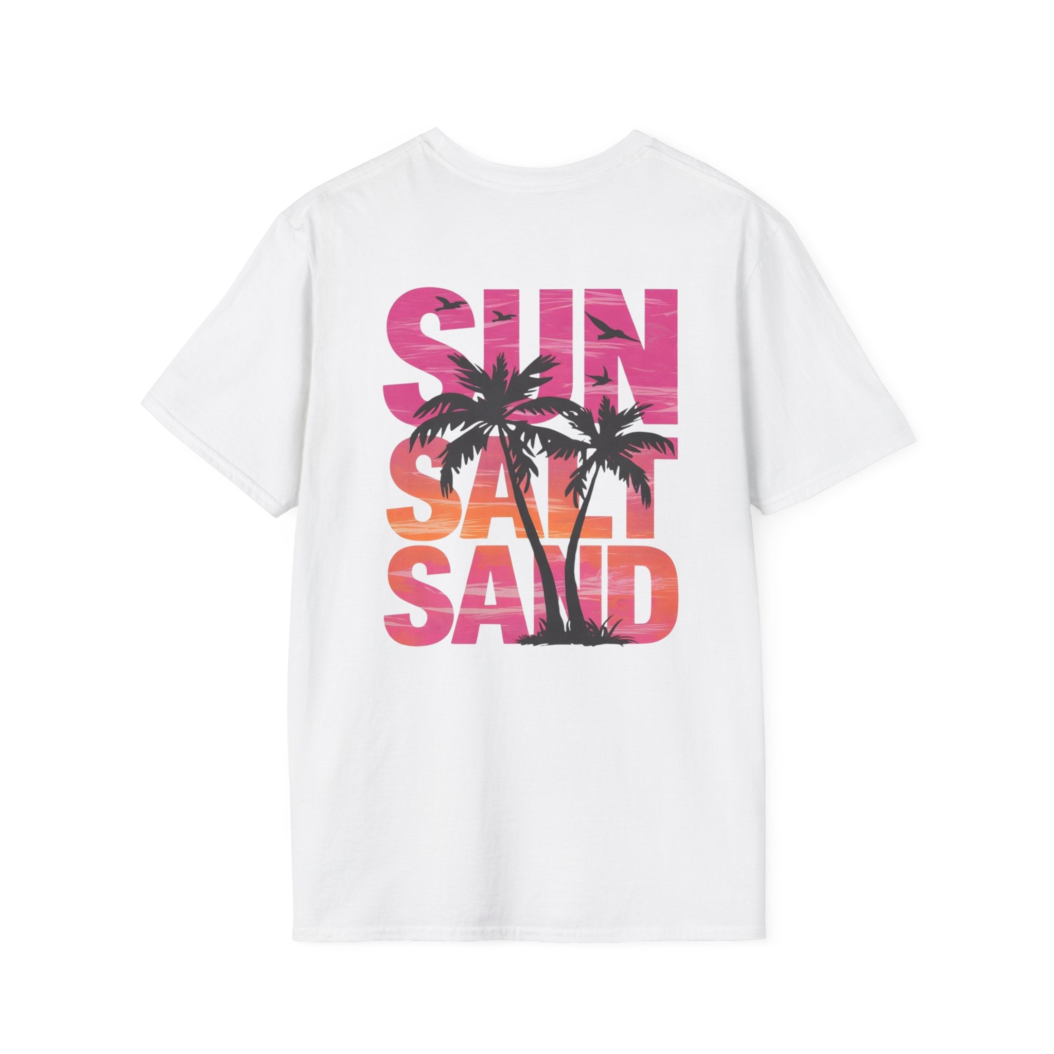 Salty Soul Beach T-Shirt — Sun, Palm Trees & Waves Graphic Tee