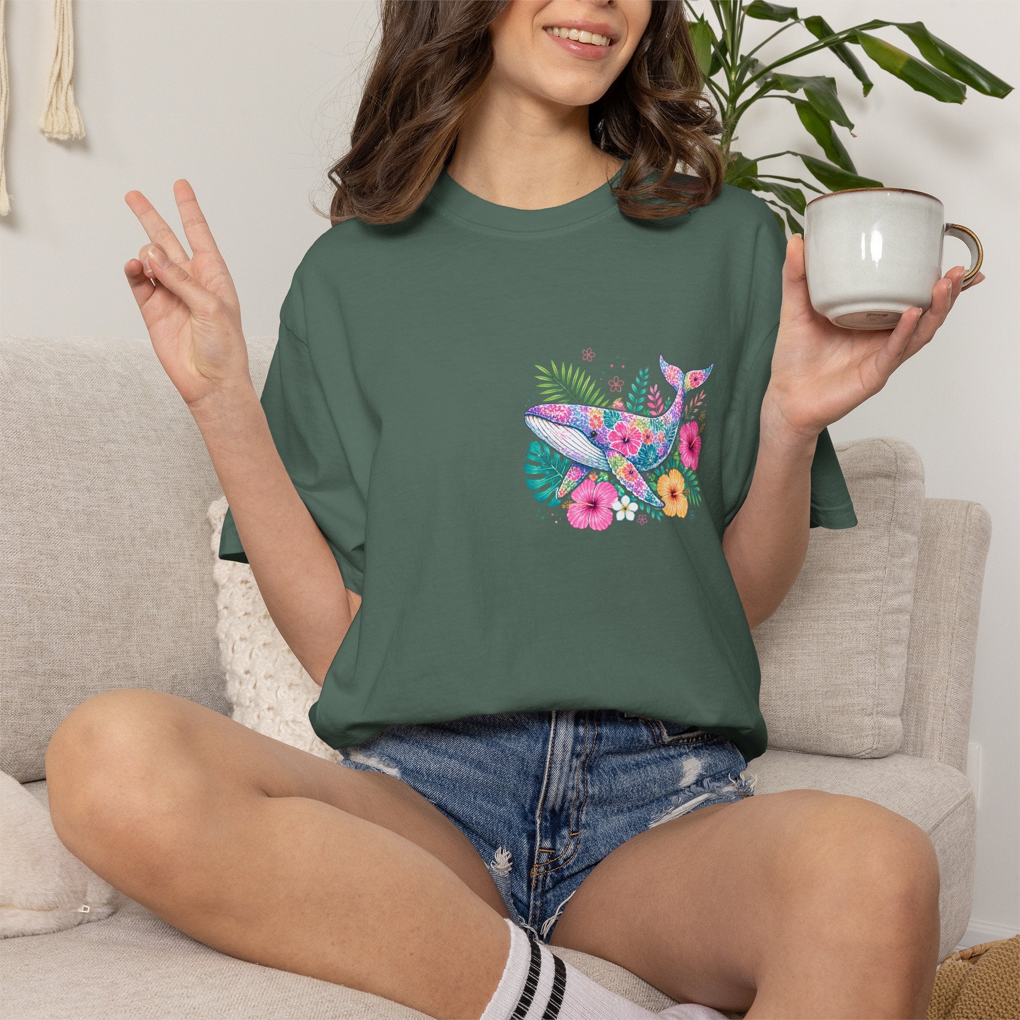 Miami Beach Club T‑Shirt — Retro Flamingo Tropical Floral Graphic Tee