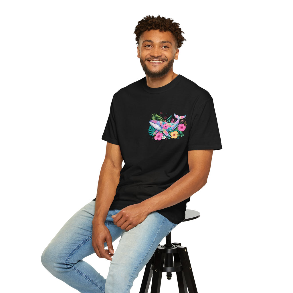Miami Beach Club T‑Shirt — Retro Flamingo Tropical Floral Graphic Tee