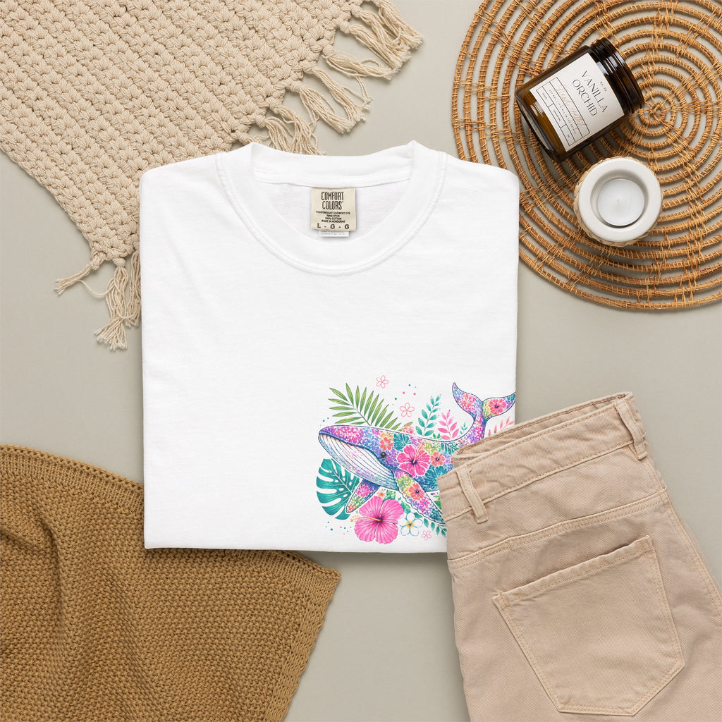 Miami Beach Club T‑Shirt — Retro Flamingo Tropical Floral Graphic Tee