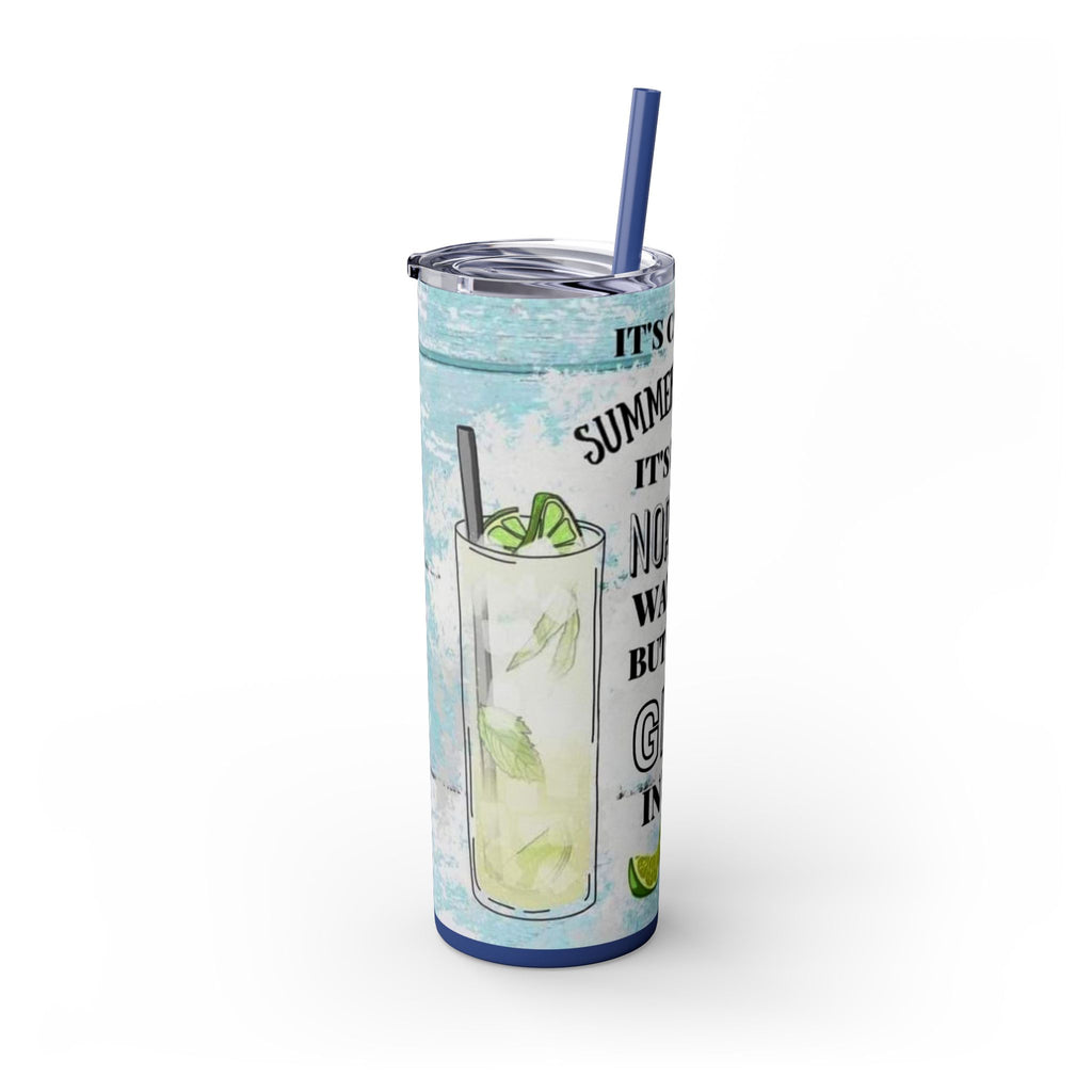 20oz Skinny Tumbler with Straw — Summer Water Tumbler