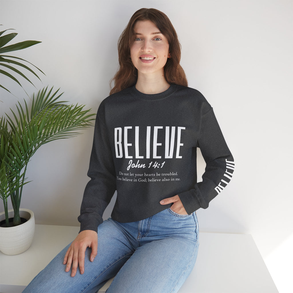 Wolf Pack “Believe John 14:1” Crewneck – Faith Streetwear Pullover