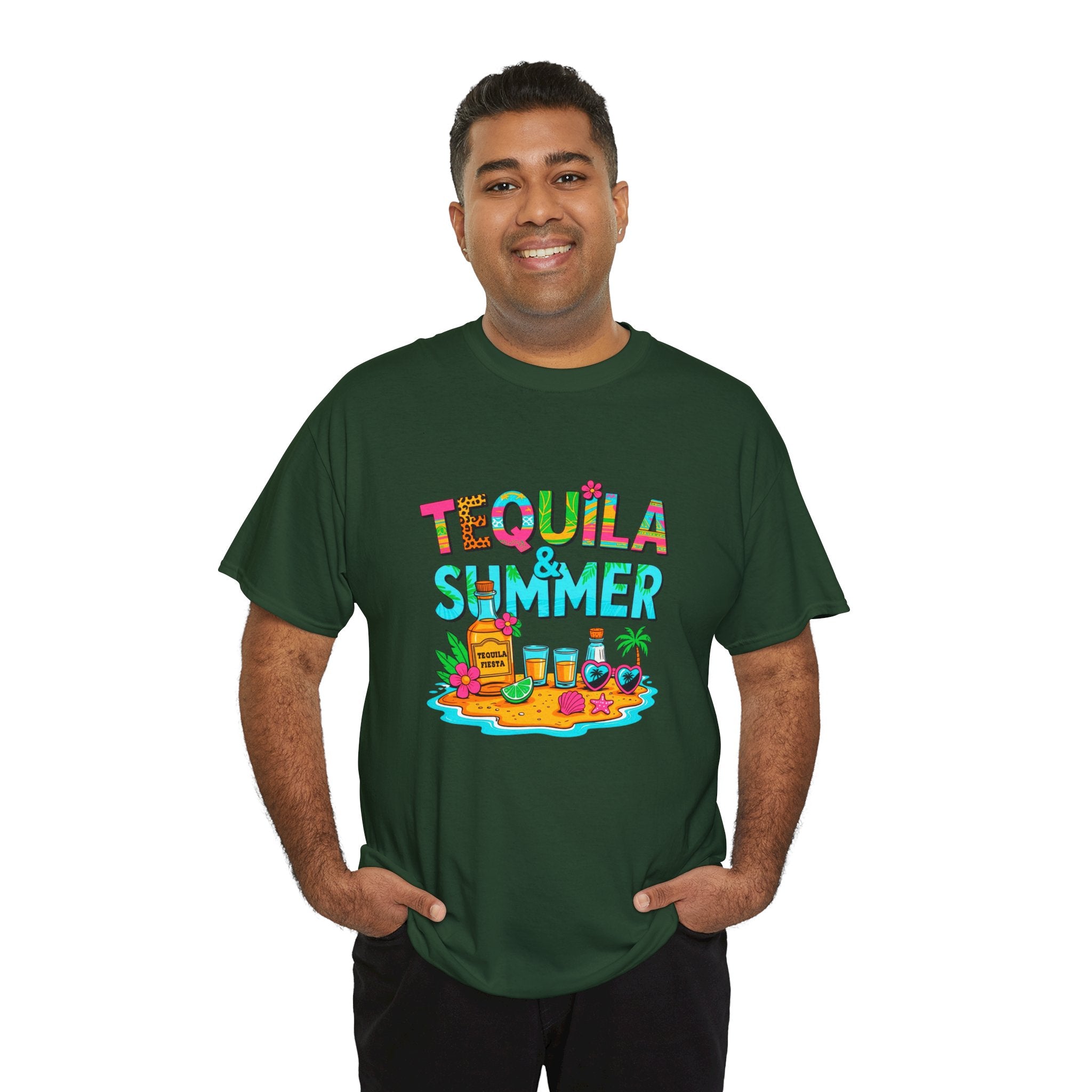 Tequila Summer Tee – Tropical Beach Cocktail Graphic T-Shirt