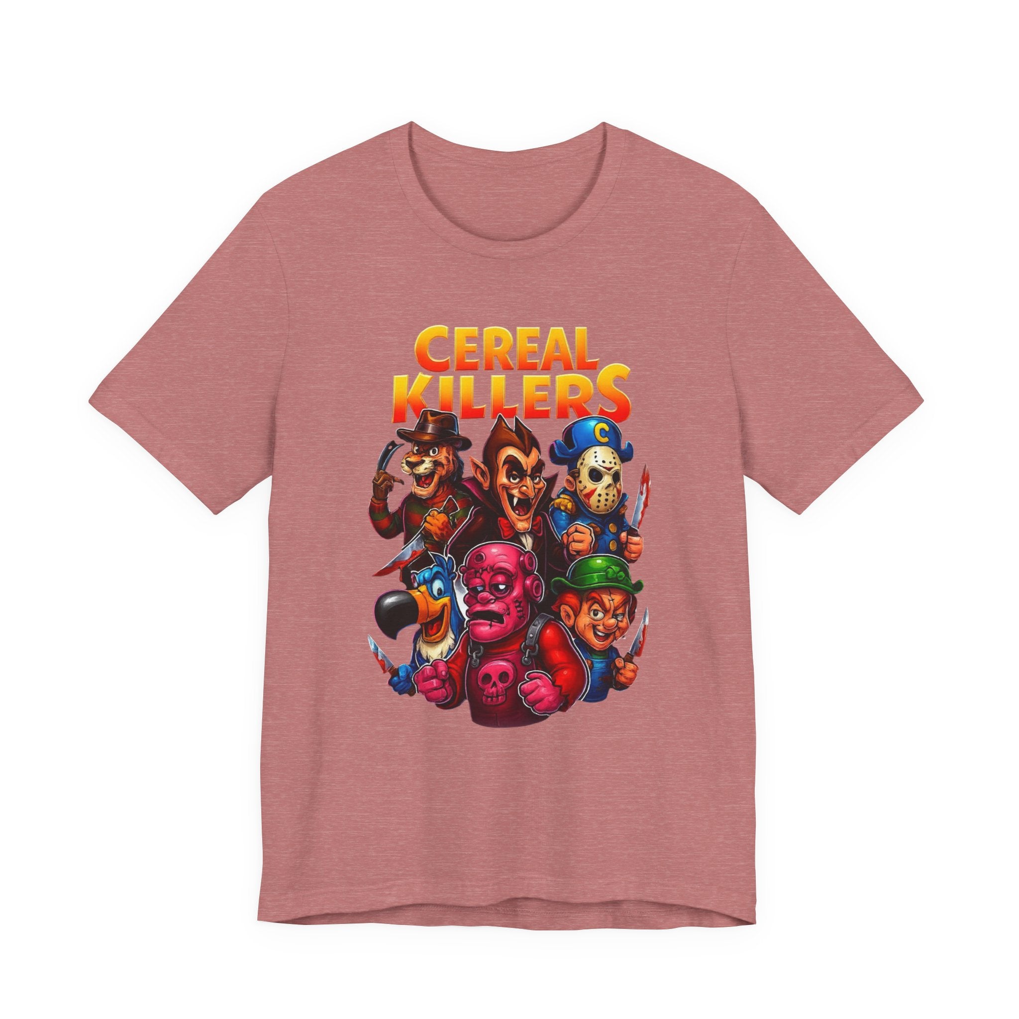 Cereal Killers Parody Horror Cartoon T-Shirt | Funny Cereal Villains Graphic Tee