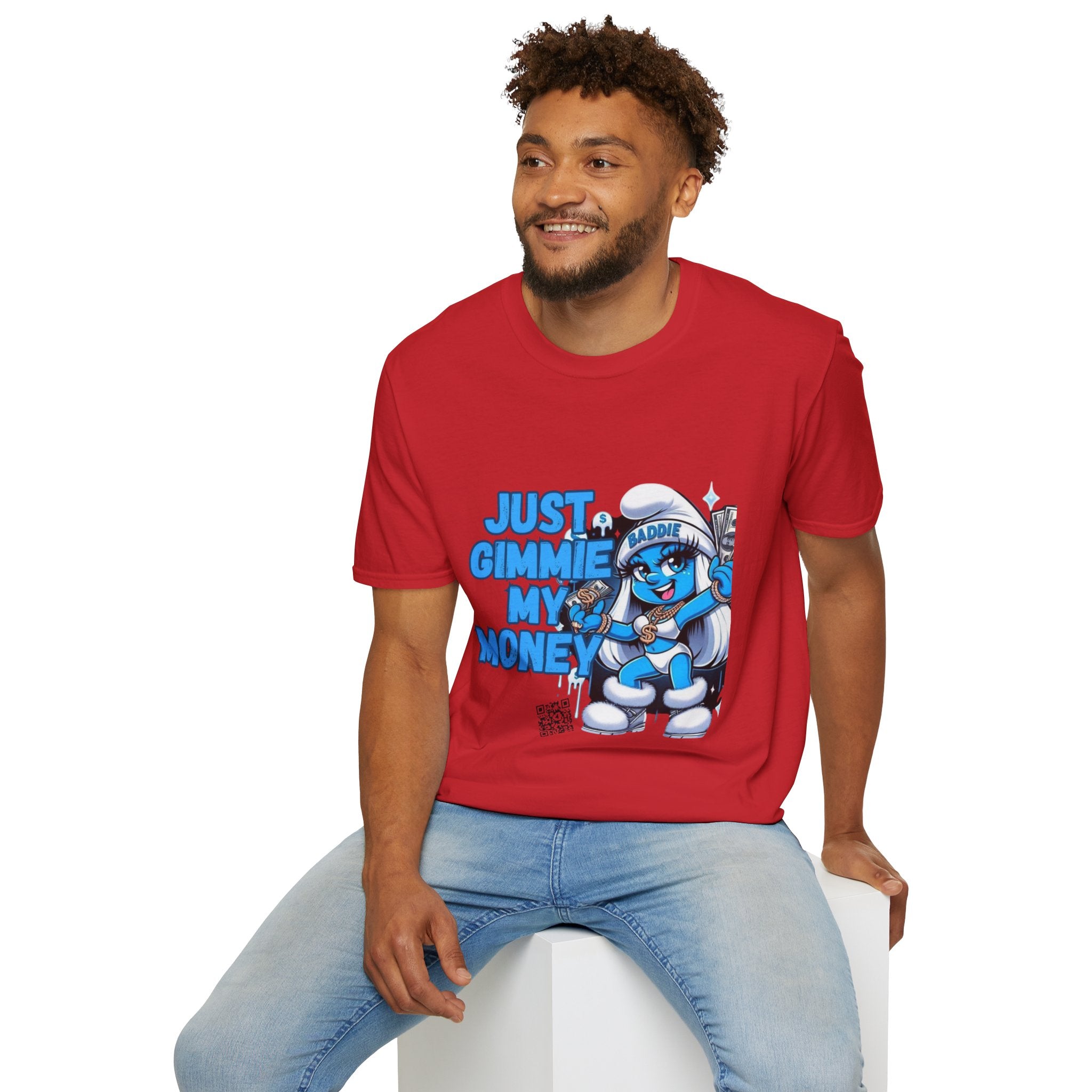 Just Gimmie My Money T-Shirt — Cute Blue Character Graphic Tee