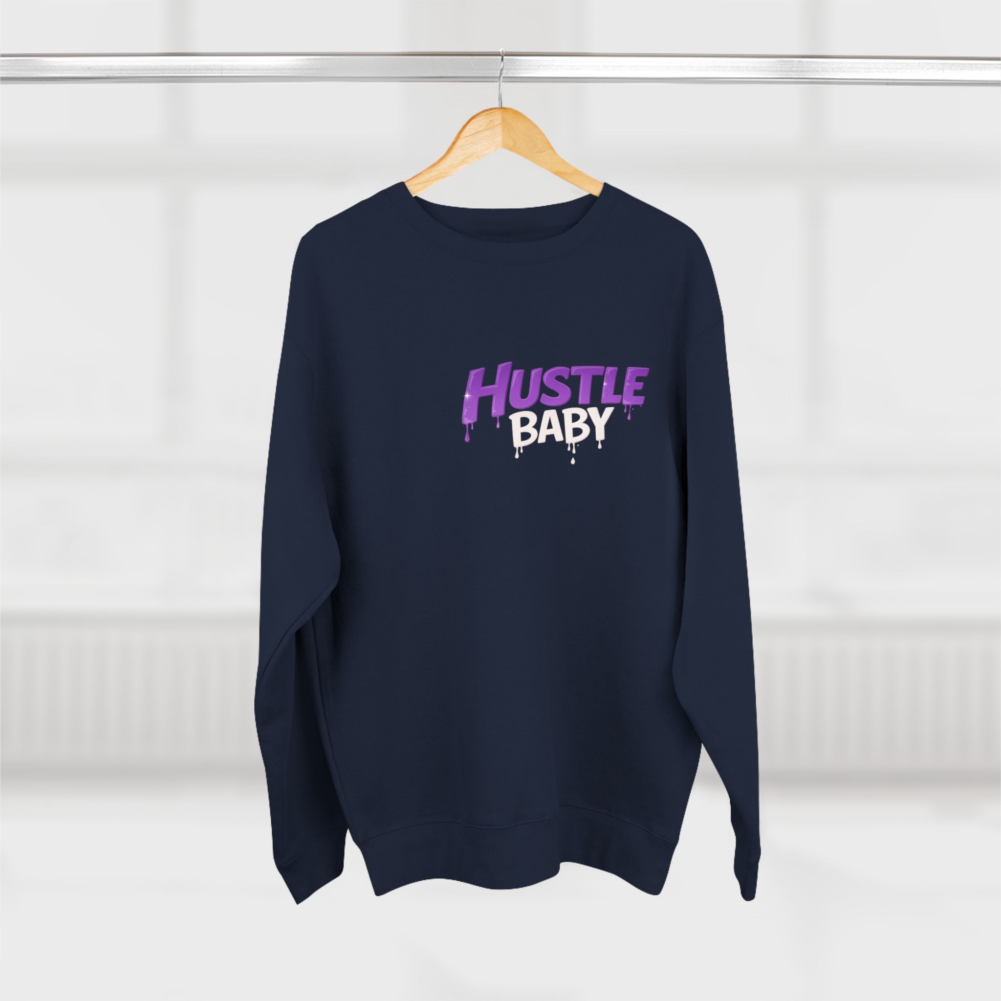 Hustle Baby Crewneck Sweatshirt – SWO Hustle Baby Front Logo & Back Graphic