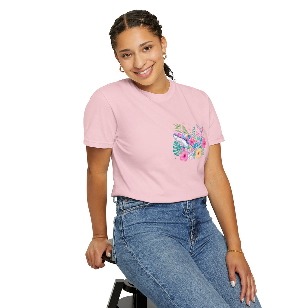 Miami Beach Club T‑Shirt — Retro Flamingo Tropical Floral Graphic Tee