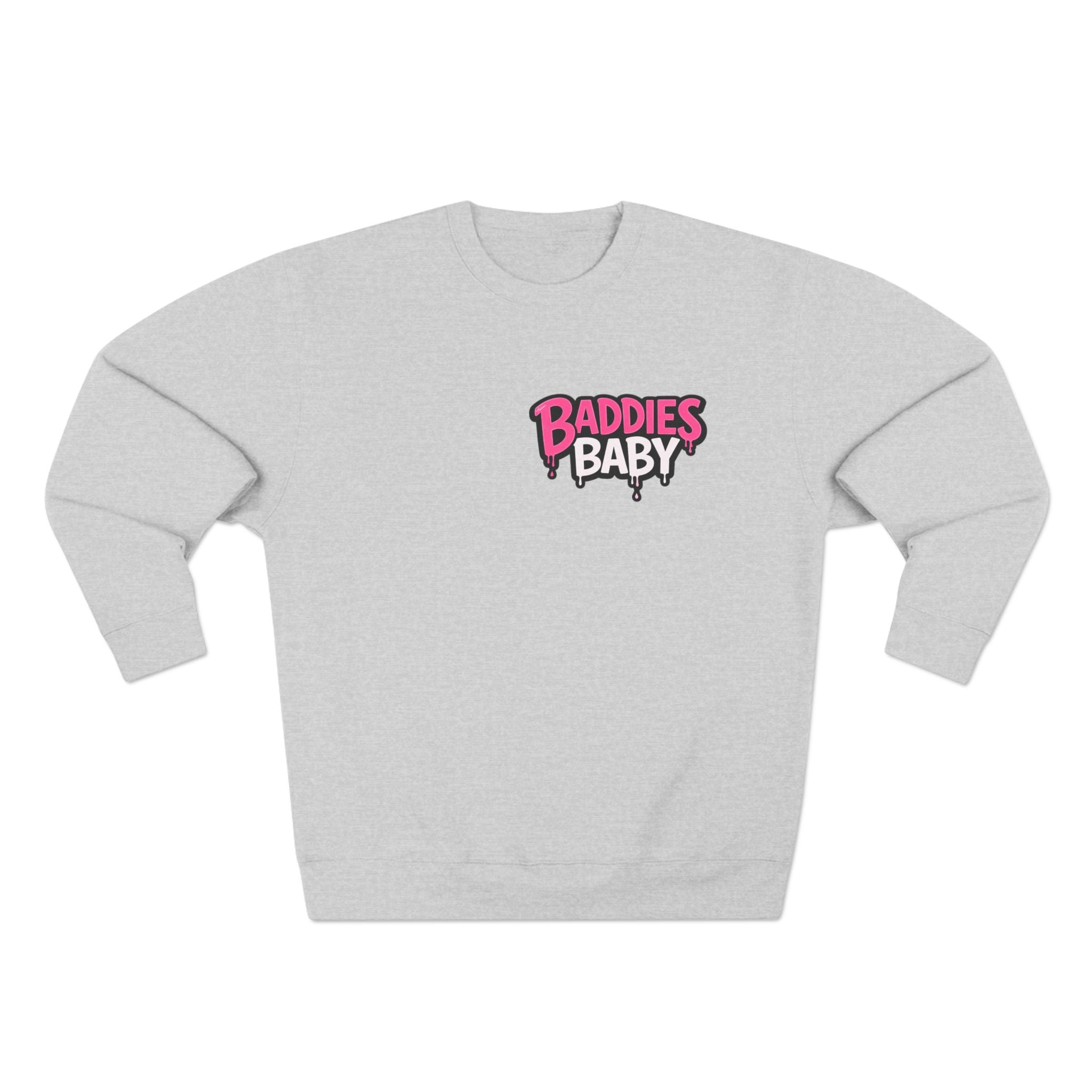 Baddies Baby Crewneck Sweatshirt — Cute Badass Cartoon Graphic