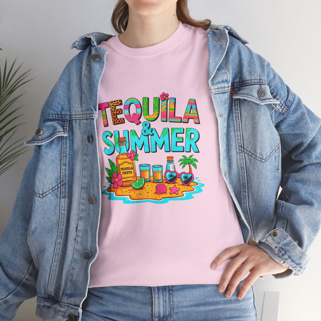 Tequila Summer Tee – Tropical Beach Cocktail Graphic T-Shirt