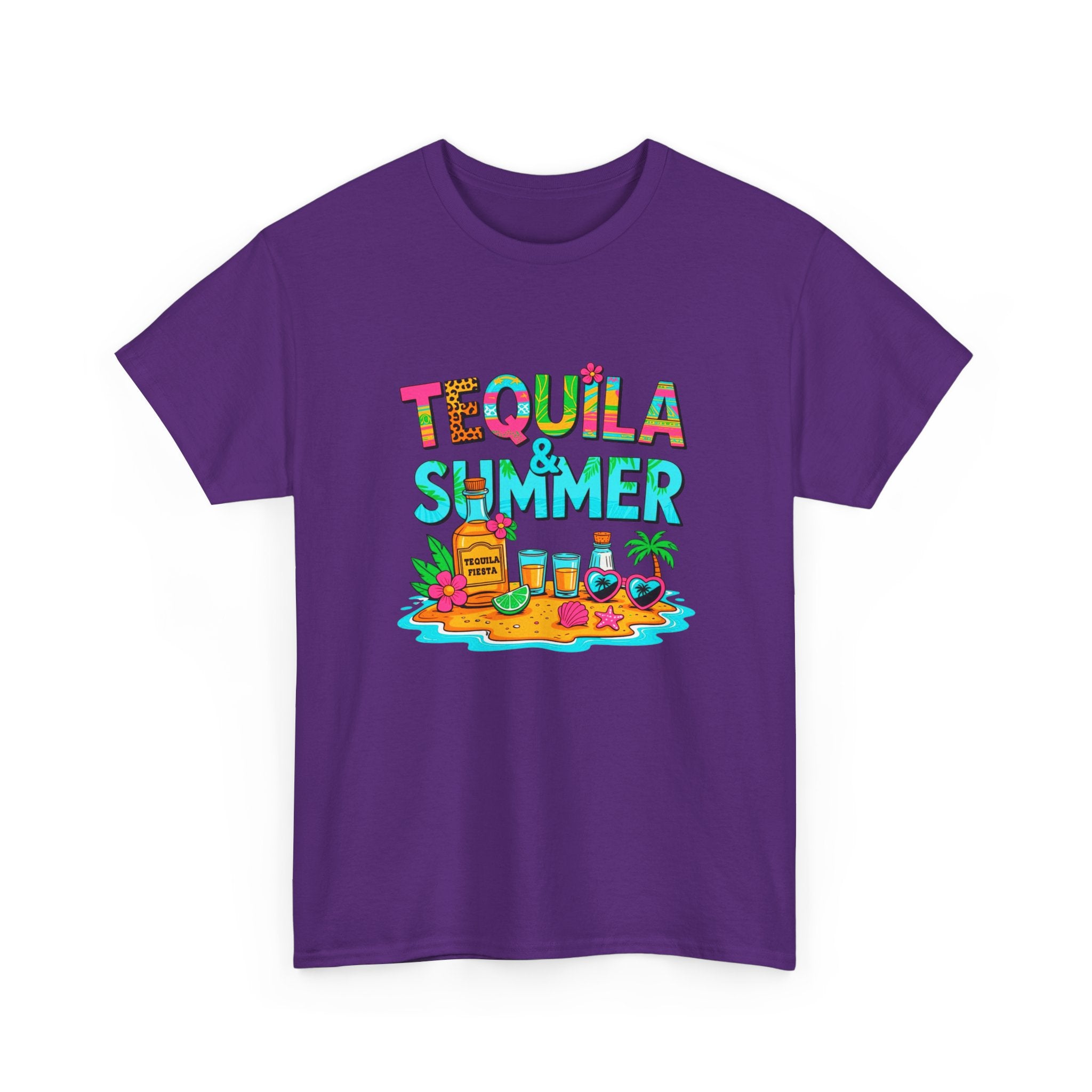 Tequila Summer Tee – Tropical Beach Cocktail Graphic T-Shirt