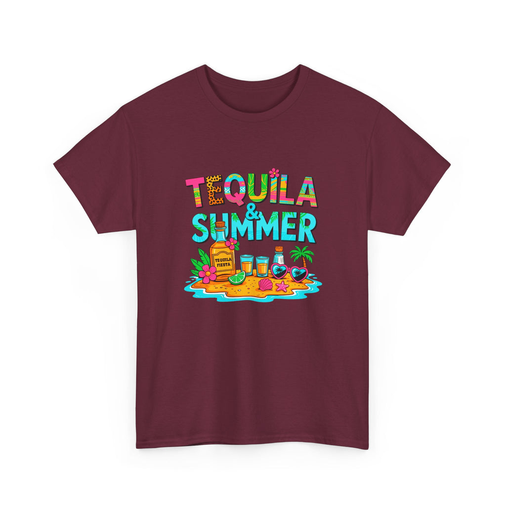 Tequila Summer Tee – Tropical Beach Cocktail Graphic T-Shirt