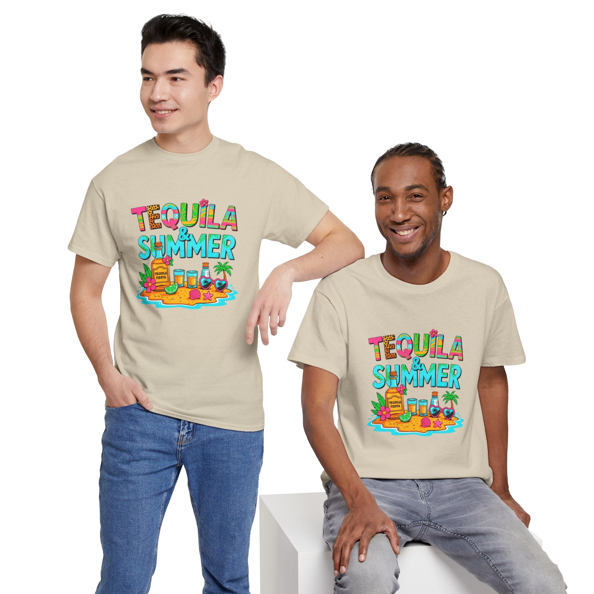 Tequila Summer Tee – Tropical Beach Cocktail Graphic T-Shirt