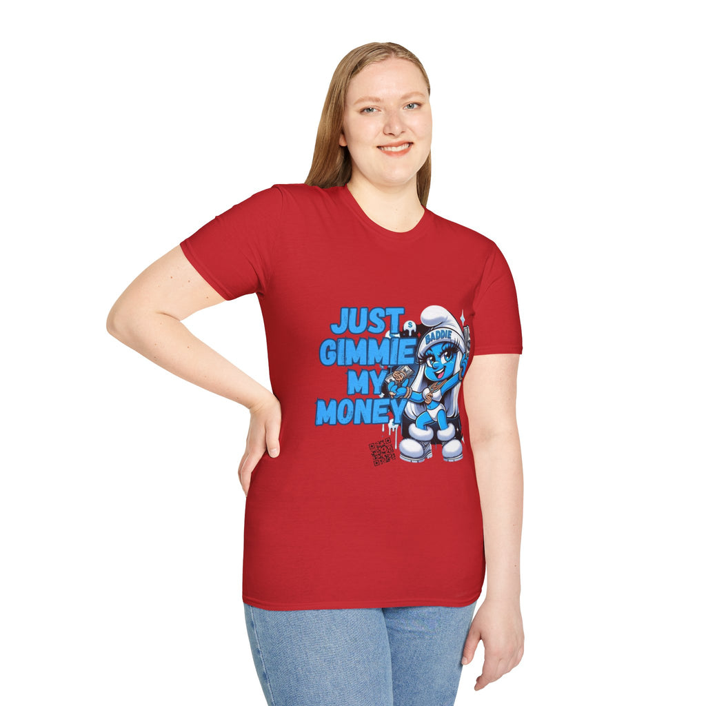 Just Gimmie My Money T-Shirt — Cute Blue Character Graphic Tee
