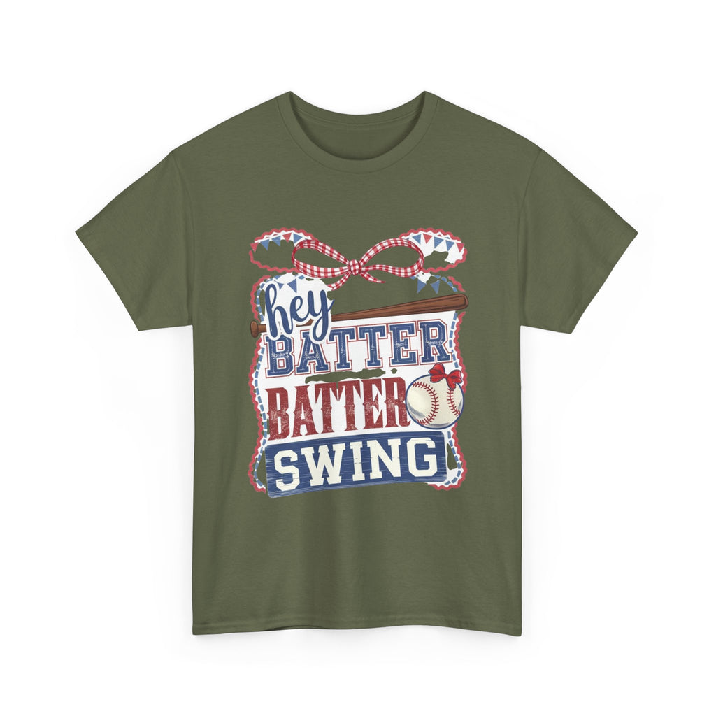 Baseball Tee — “Hey Batter Batter Swing” Graphic Shirt