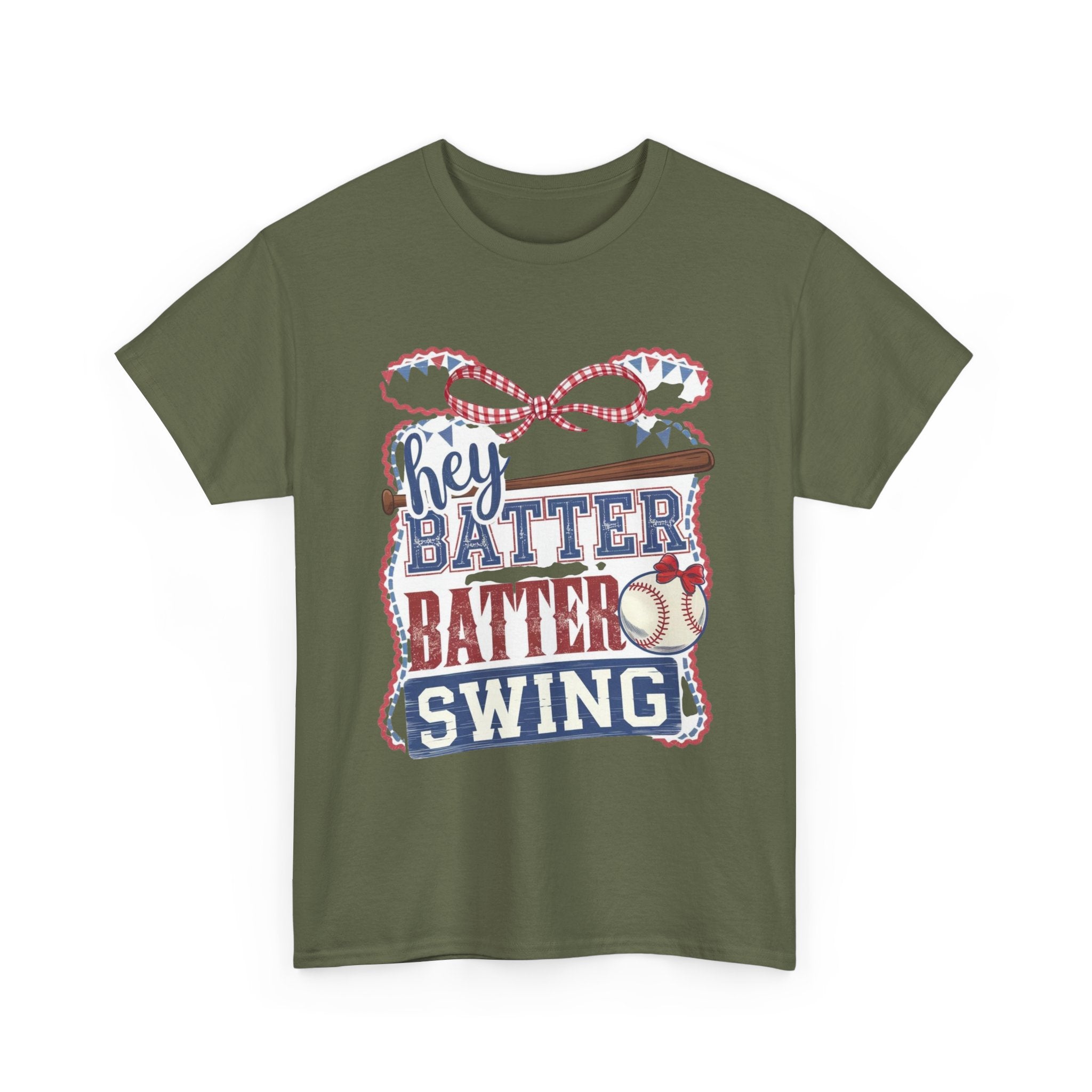 Baseball Tee — “Hey Batter Batter Swing” Graphic Shirt