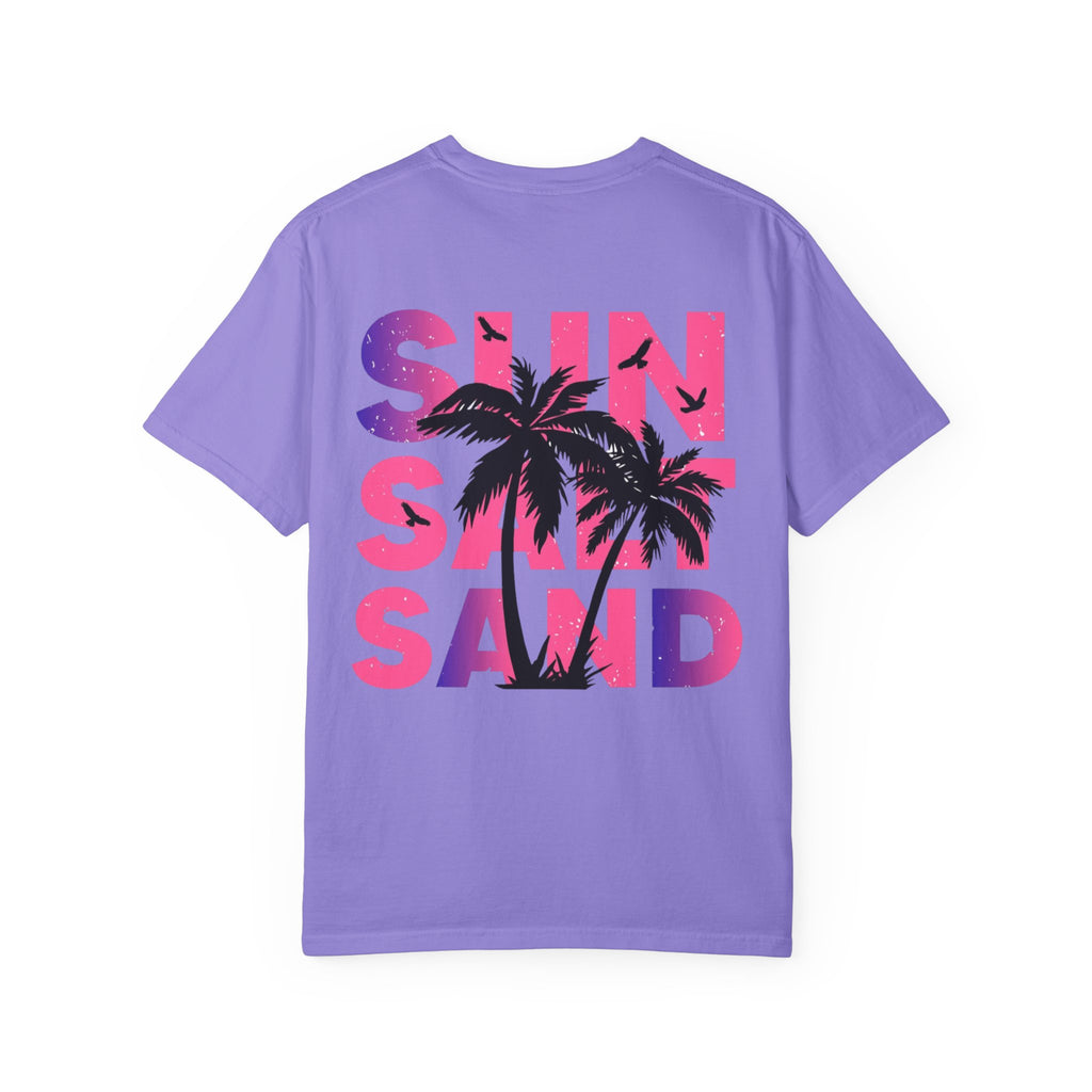 T-Shirt — "Sun Sand" Tropical Palm Floral Graphic Tee