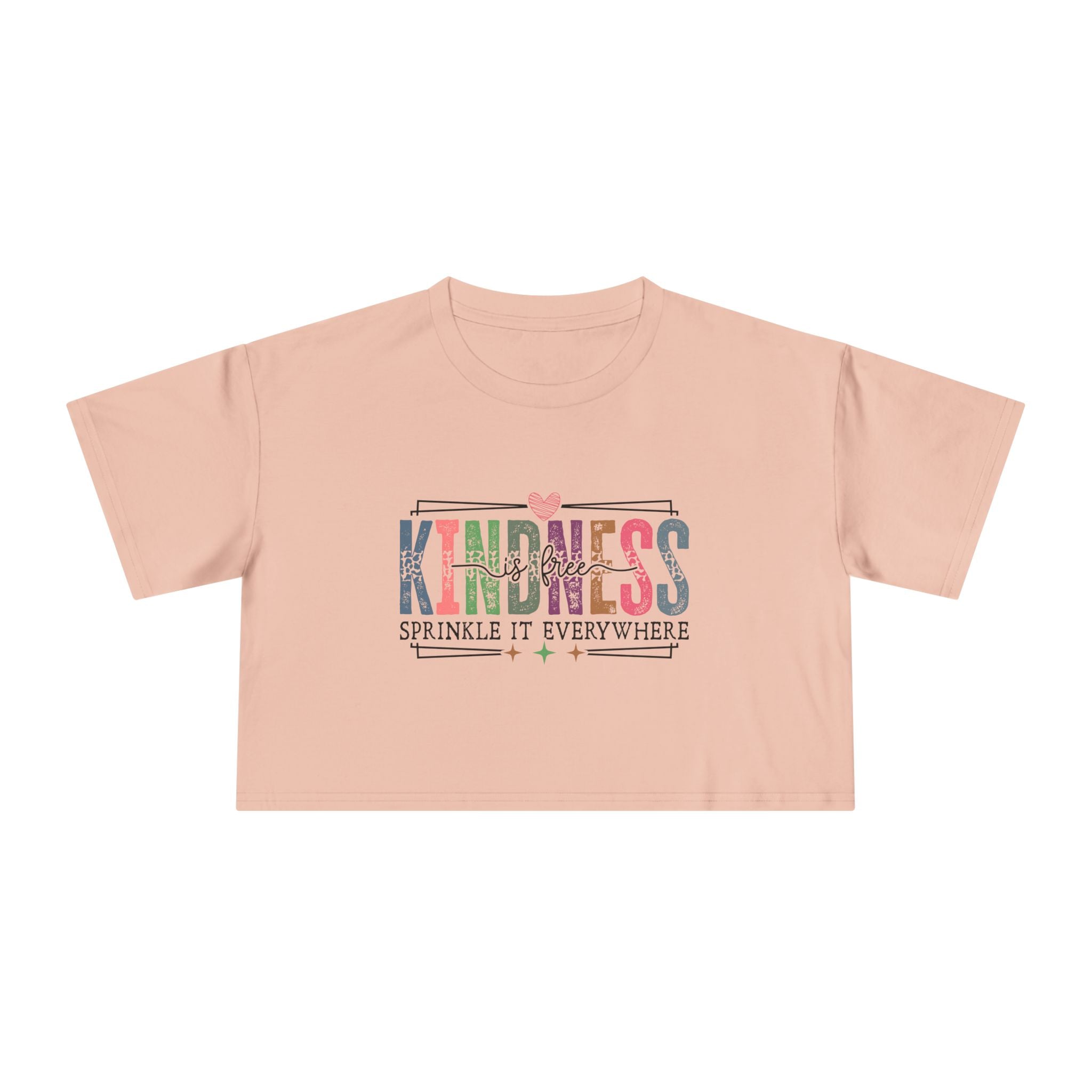 Crop Tee — "Kindness: Sprinkle It Everywhere" Floral Graphic