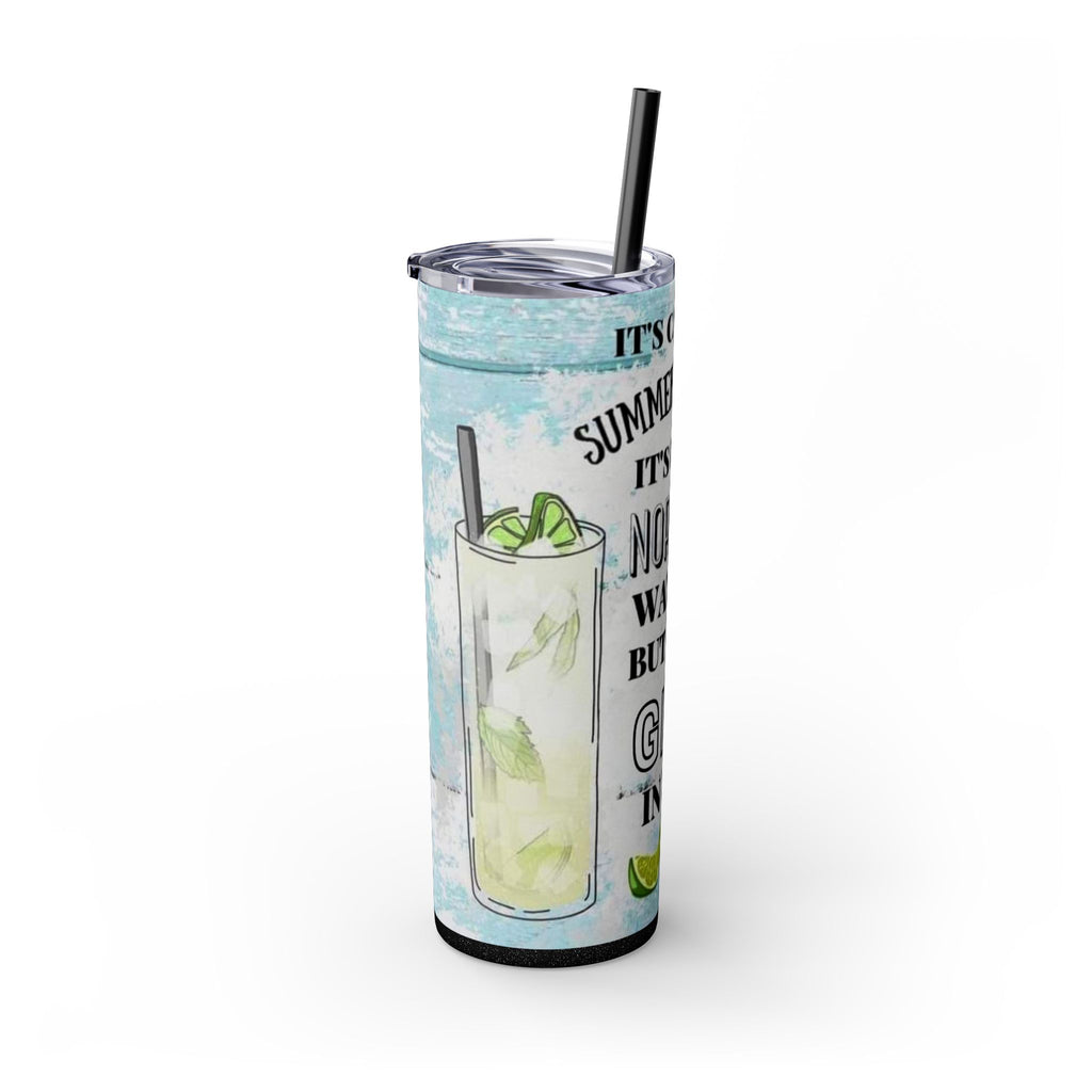 20oz Skinny Tumbler with Straw — Summer Water Tumbler