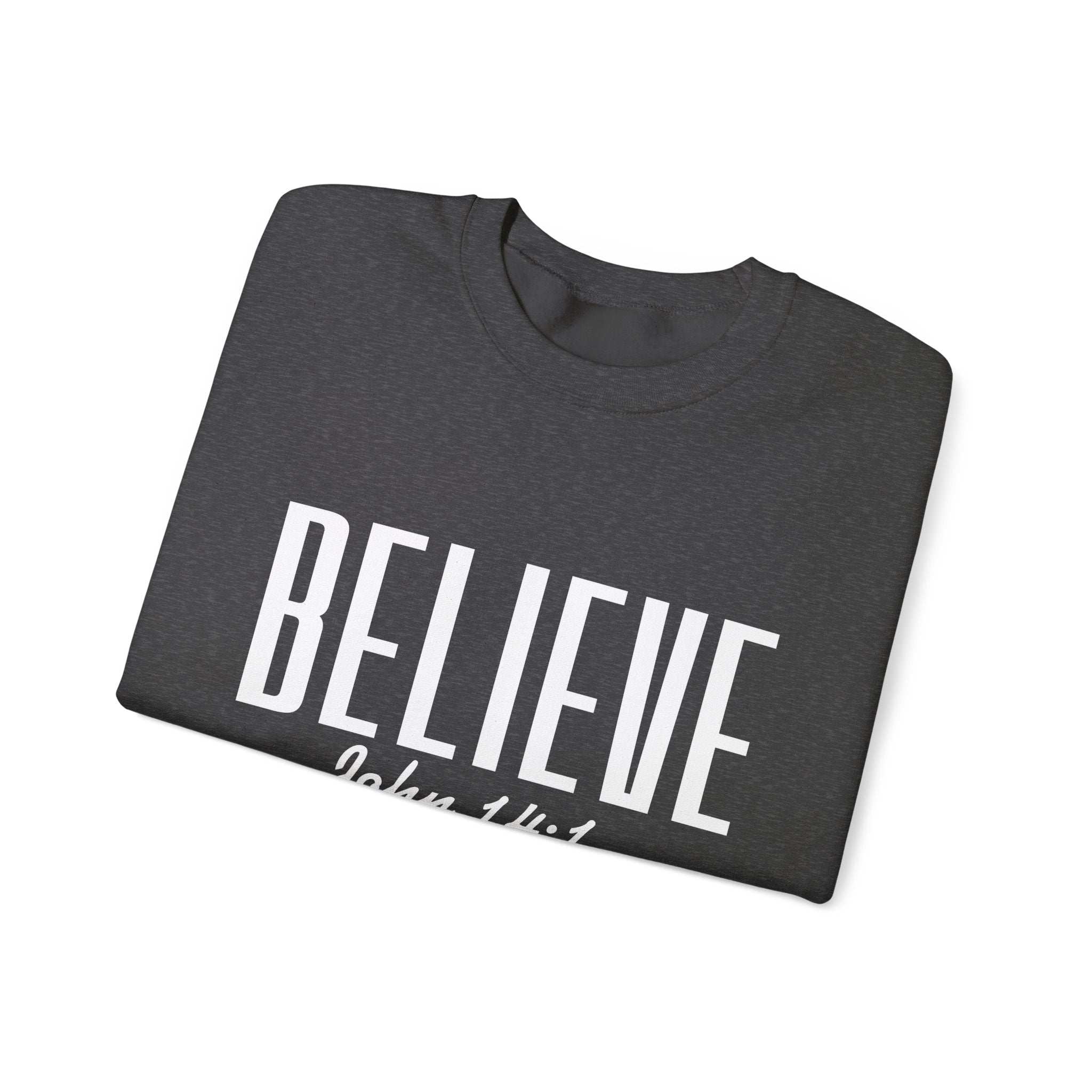 Wolf Pack “Believe John 14:1” Crewneck – Faith Streetwear Pullover