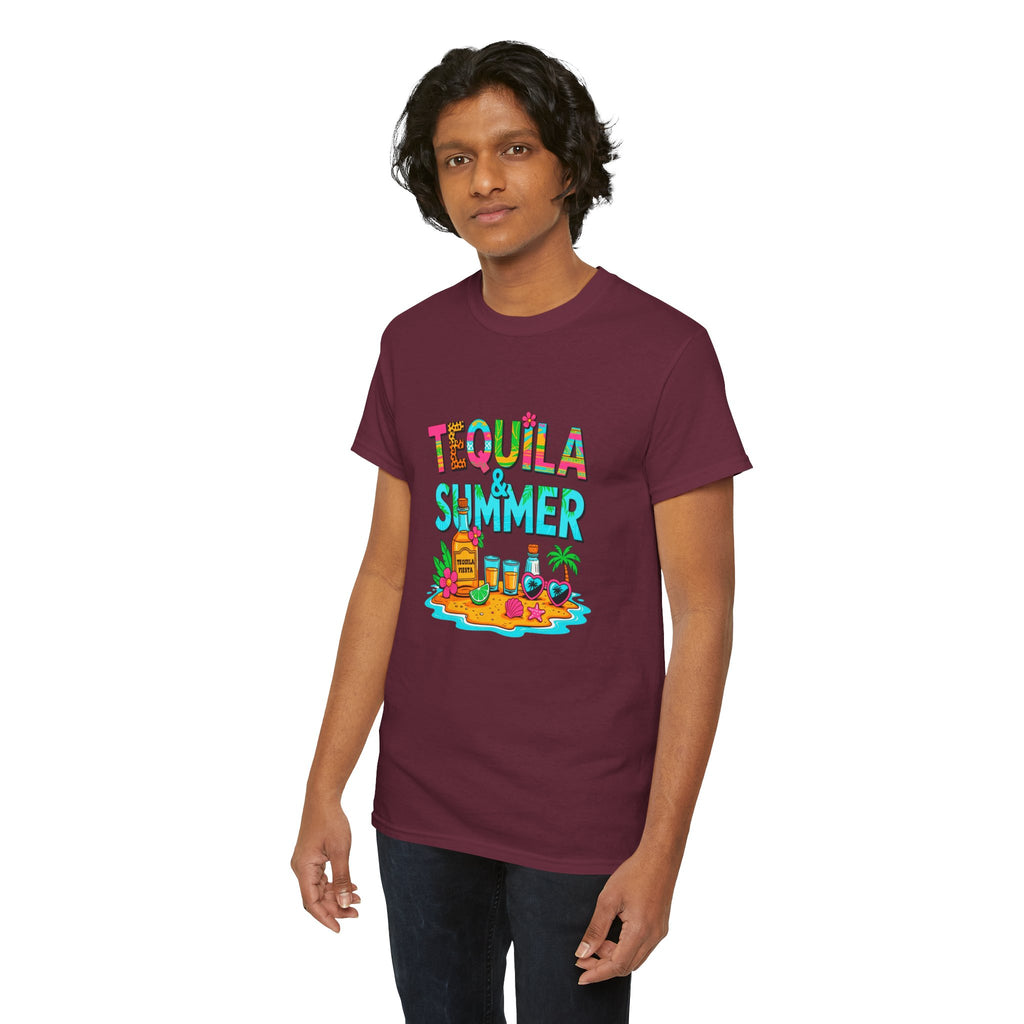 Tequila Summer Tee – Tropical Beach Cocktail Graphic T-Shirt